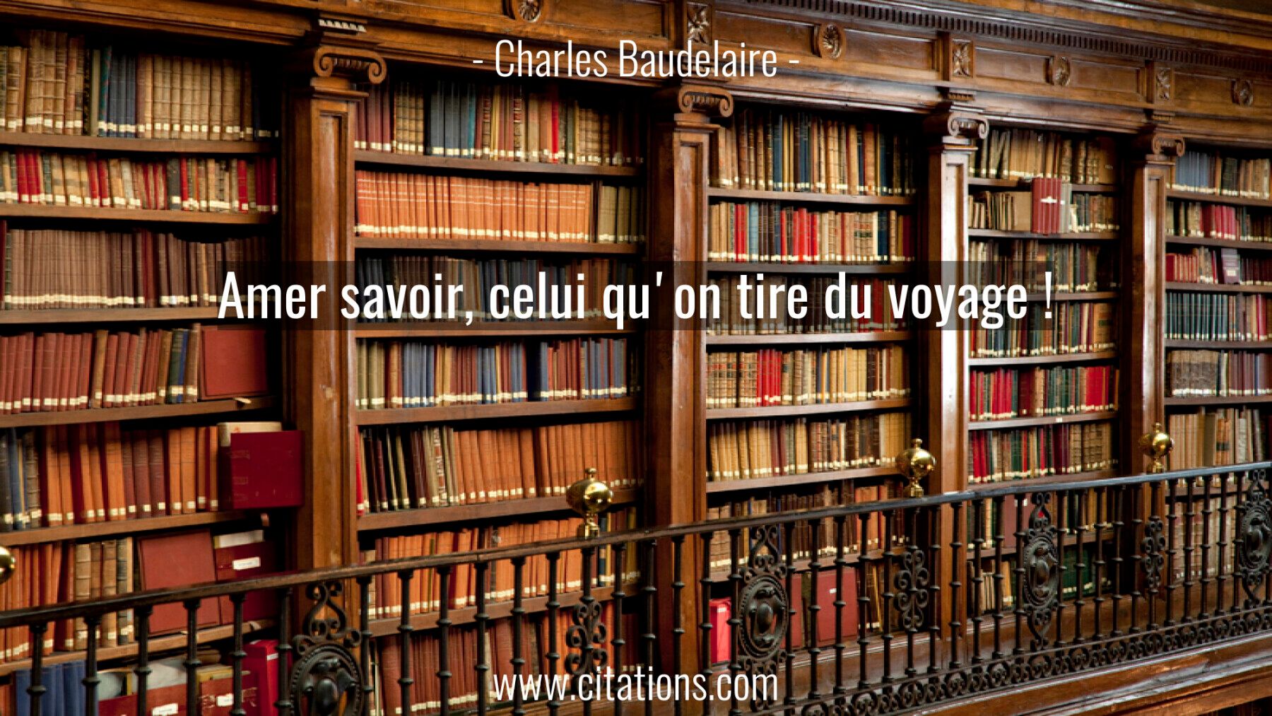 Amer savoir, celui qu'on tire du voyage !
