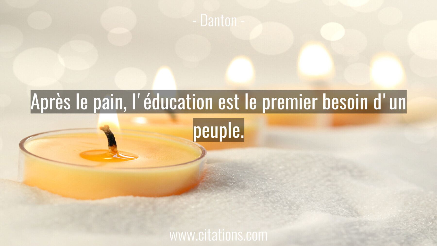 Après le pain, l'éducation est le premier besoin d'un peuple.