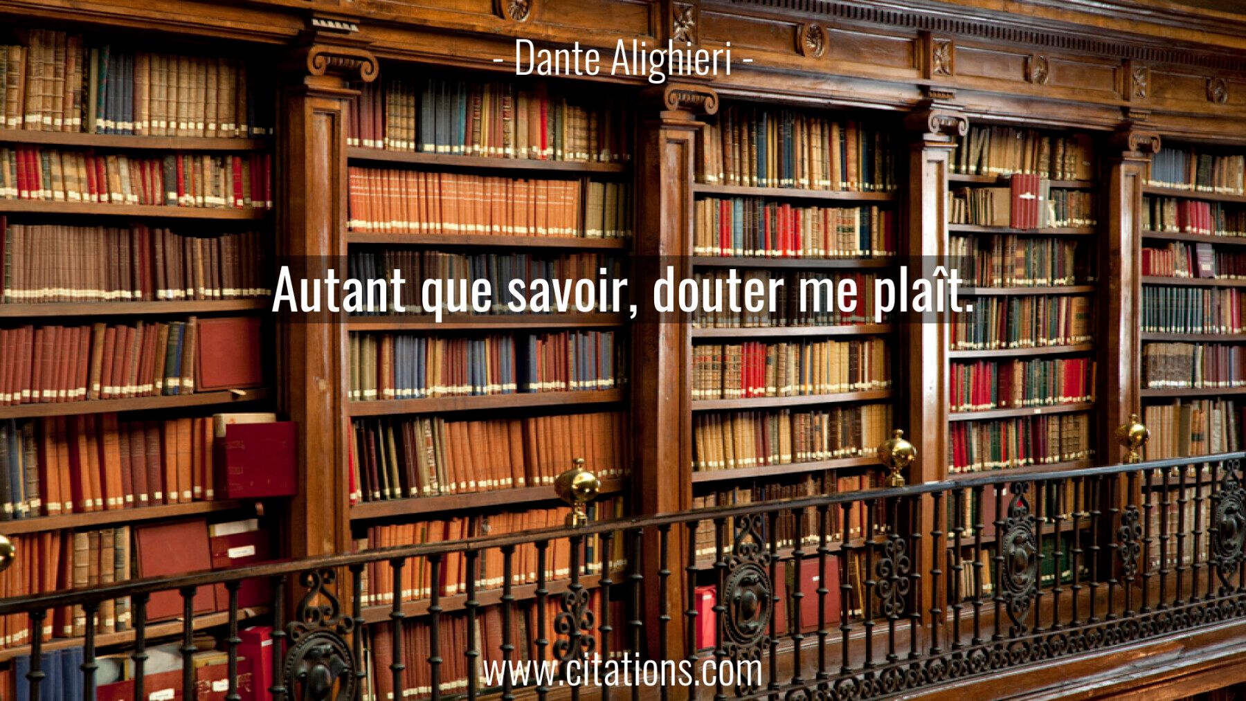 Autant que savoir, douter me plaît.