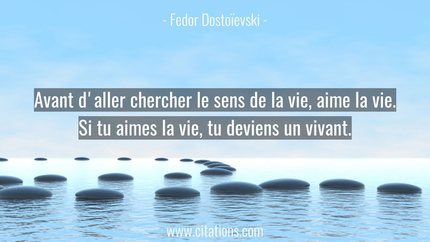 Avant d'aller chercher le sens de la vie, aime la