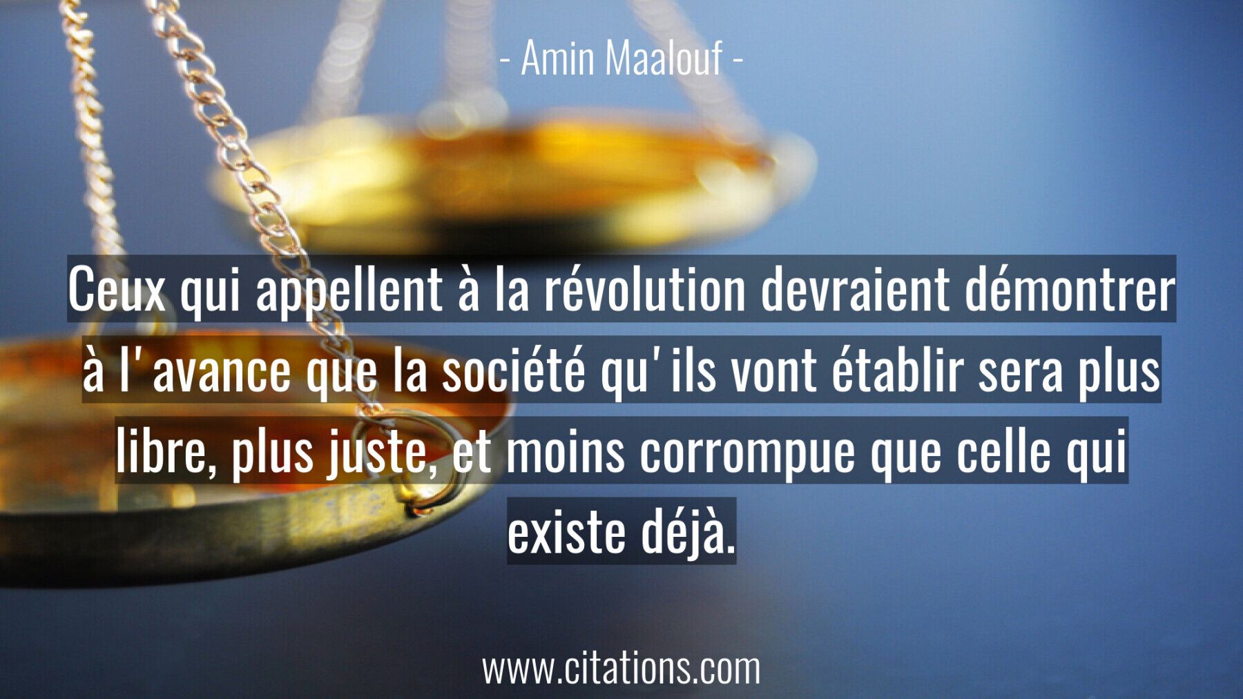 Ceux qui appellent à la révolution devraient démontrer à l'avance que la société qu'ils vont établir sera plus libre, pl...