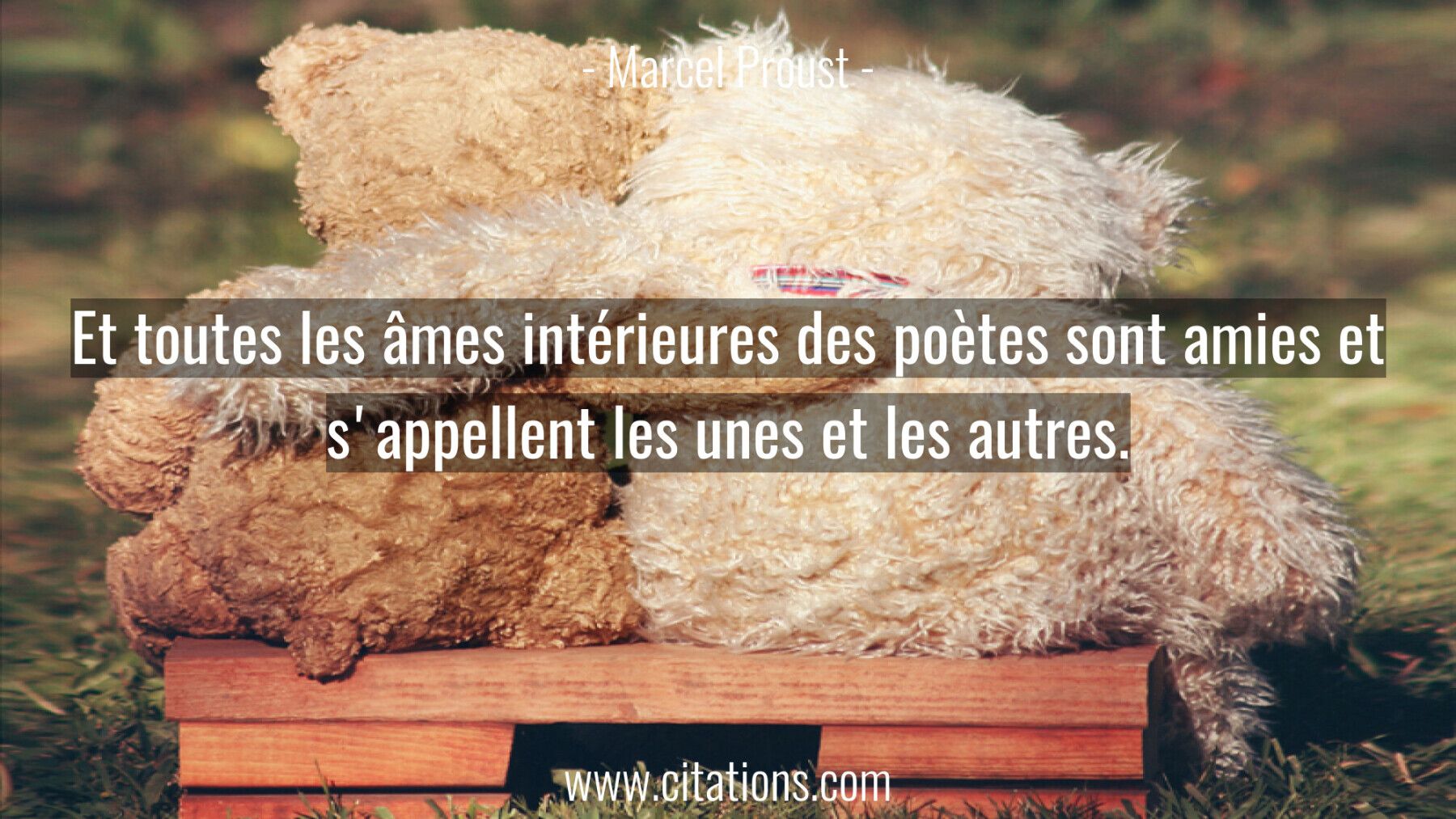 Et toutes les âmes intérieures des poètes sont amies et s'appellent les unes et les autres.