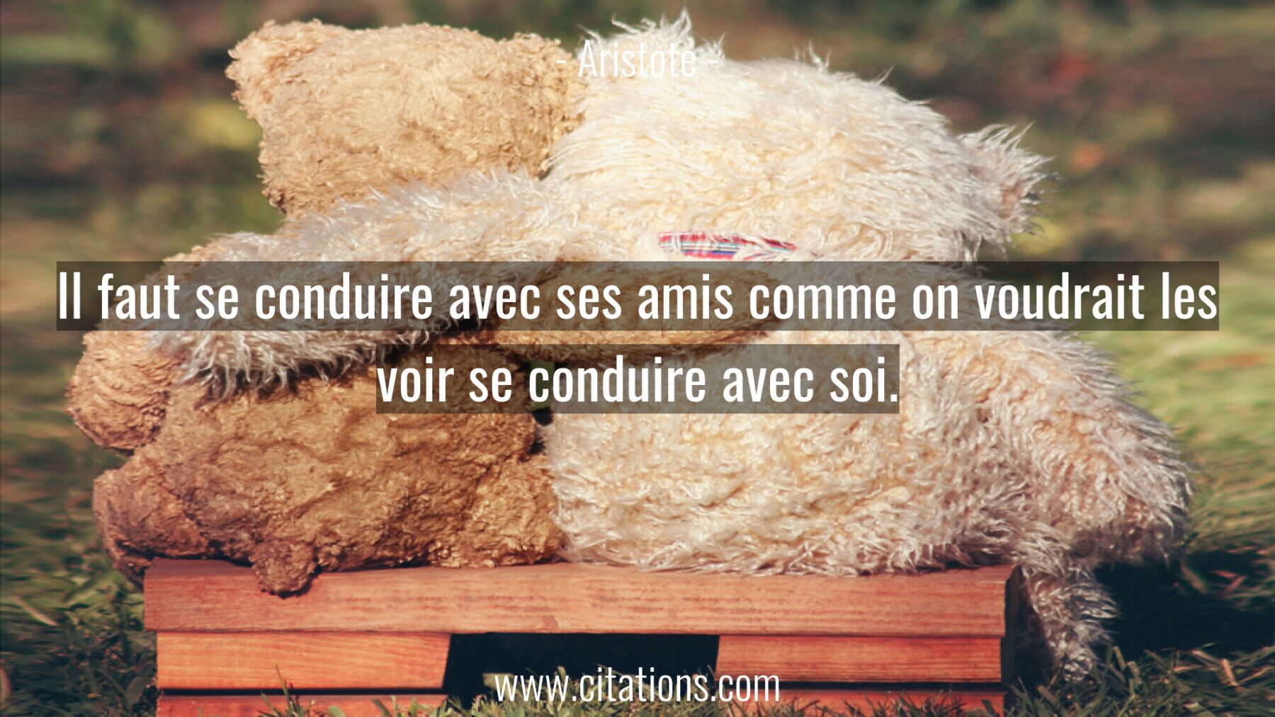 Il faut se conduire avec ses amis comme on voudrait les voir se conduire avec soi.