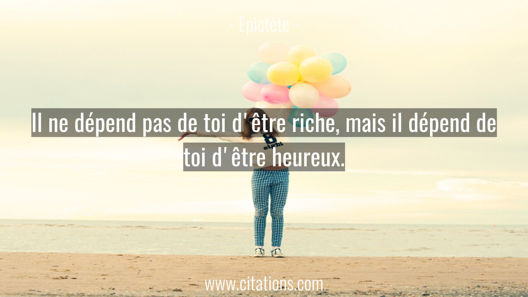 Il ne dépend pas de toi d'être riche, mais il
