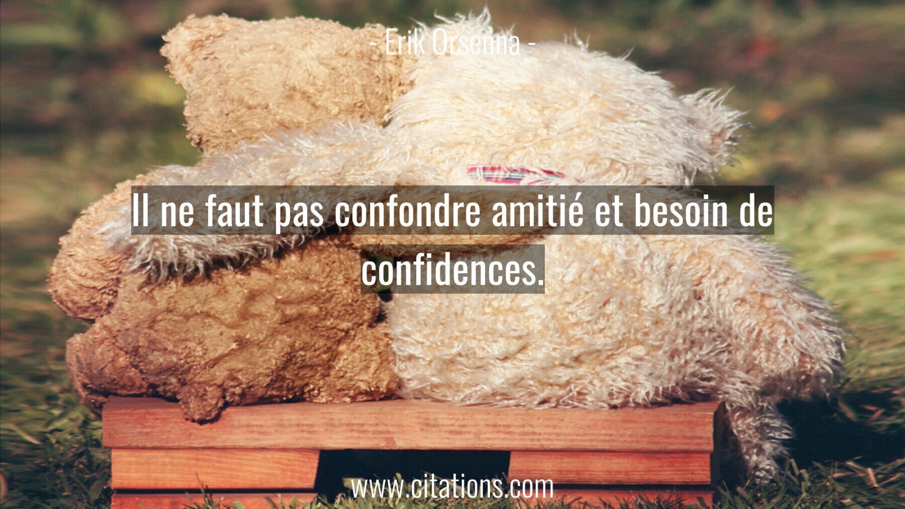 Il ne faut pas confondre amitié et besoin de confidences.