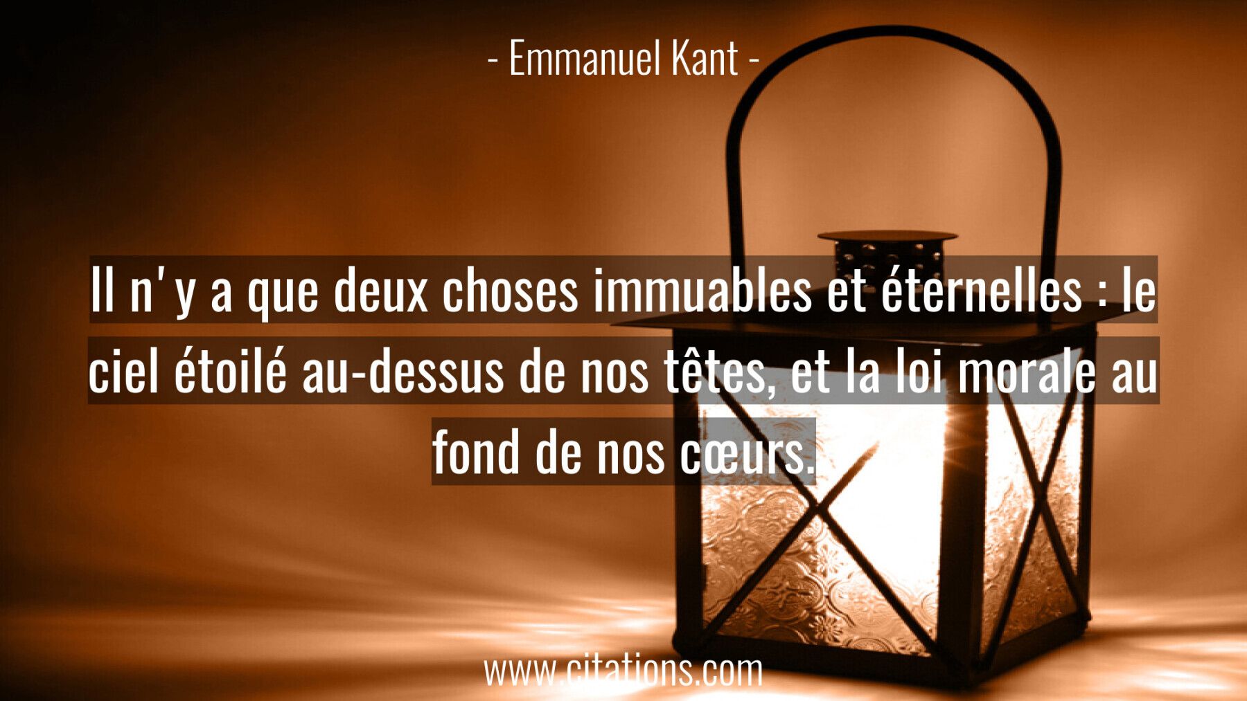 Il n'y a que deux choses immuables et éternelles :