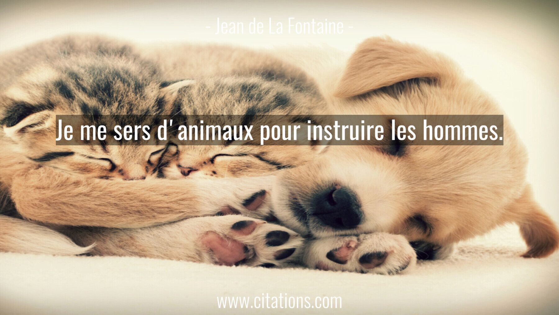 Je me sers d'animaux pour instruire les hommes.