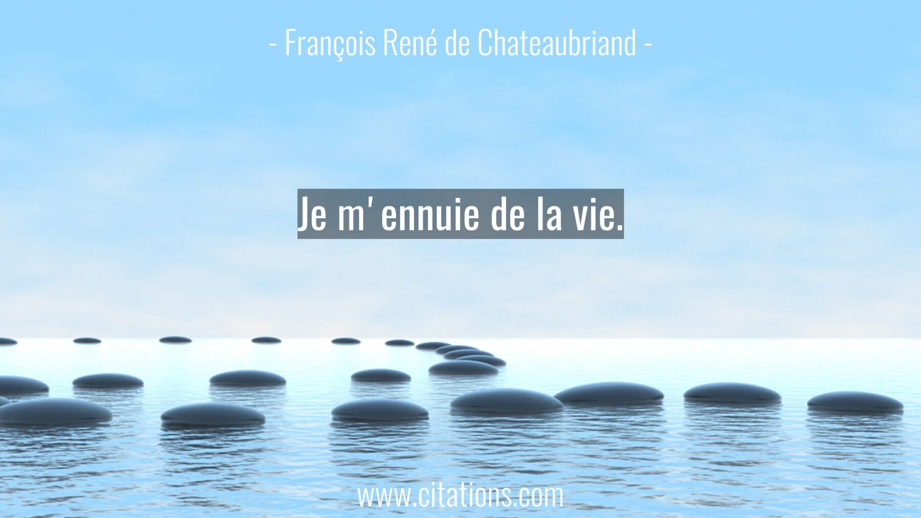 Je m'ennuie de la vie.