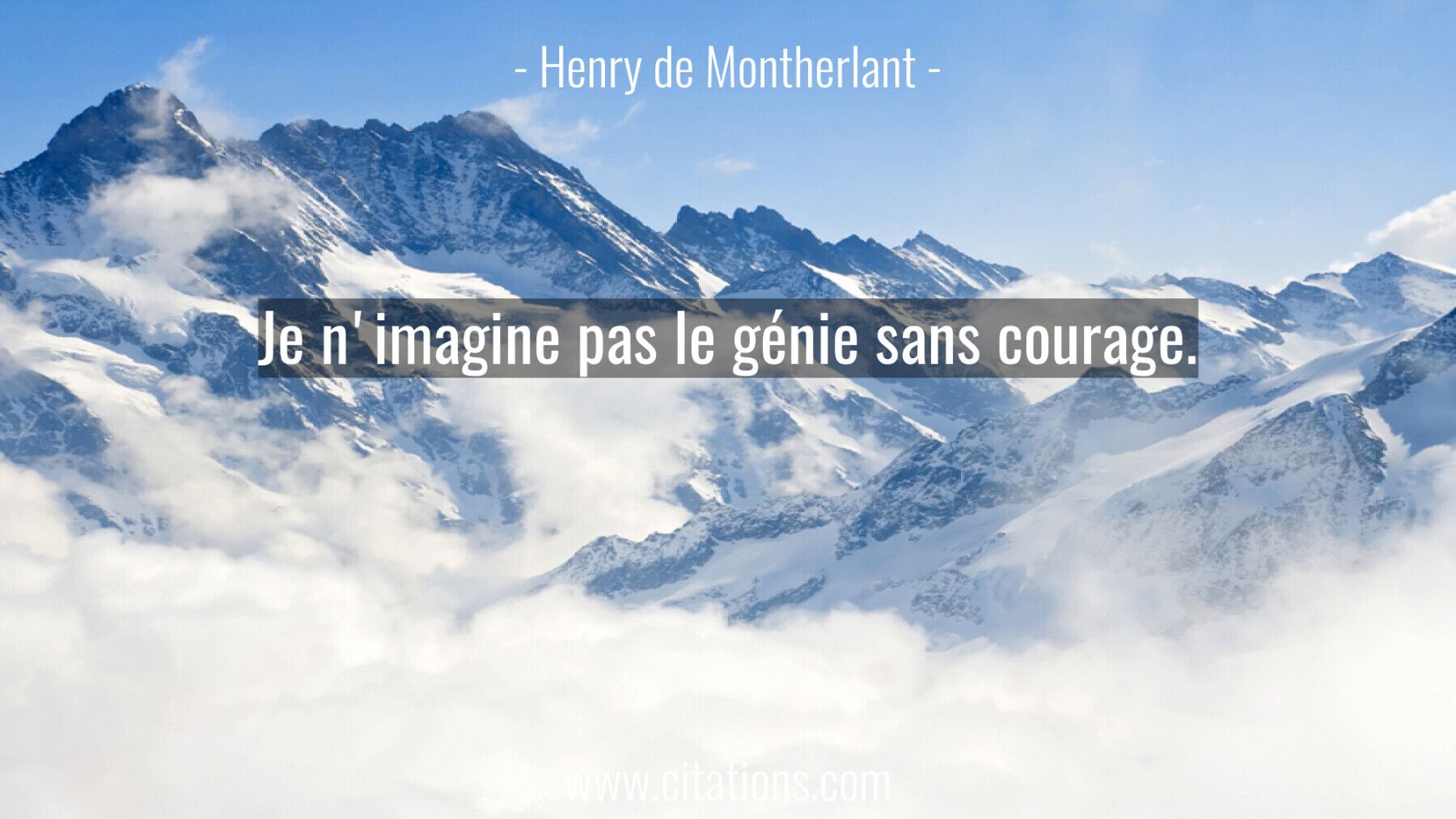 Je n'imagine pas le génie sans courage.