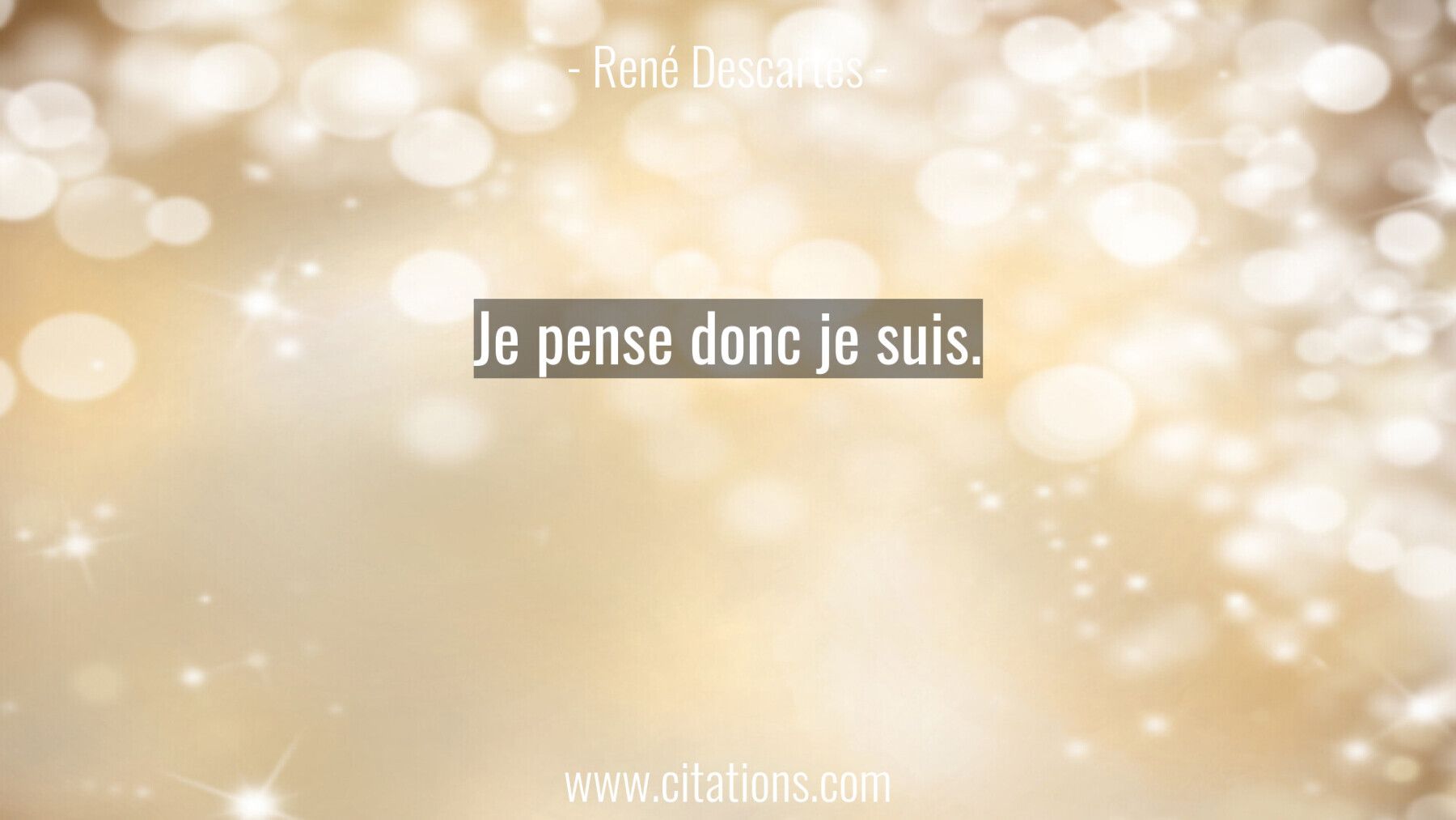 Je pense donc je suis.