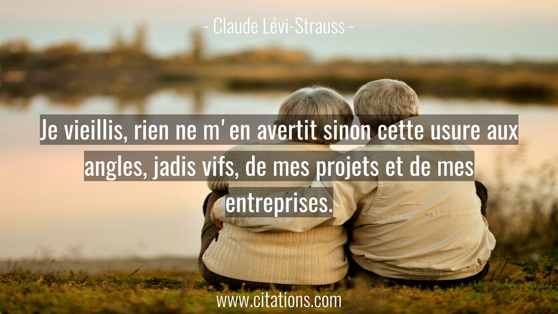 Je vieillis, rien ne m'en avertit sinon cette usure aux angles, jadis vifs, de mes projets et de mes entreprises.