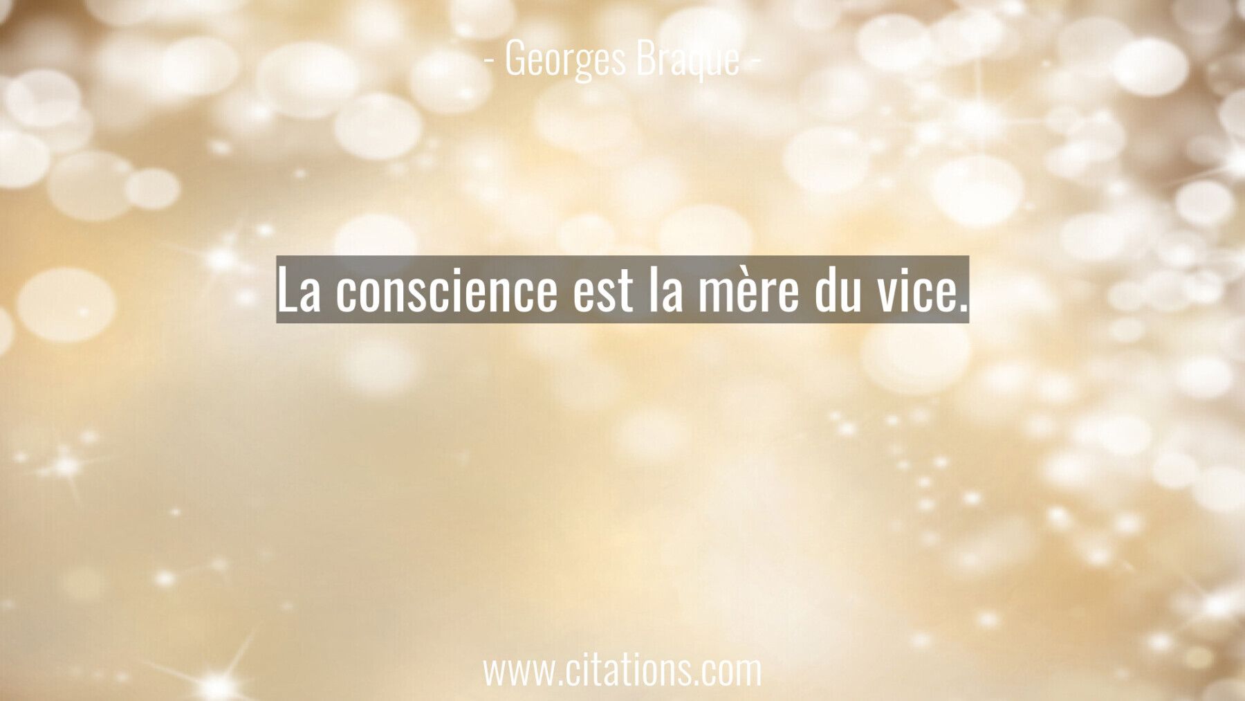 La conscience est la mère du vice.