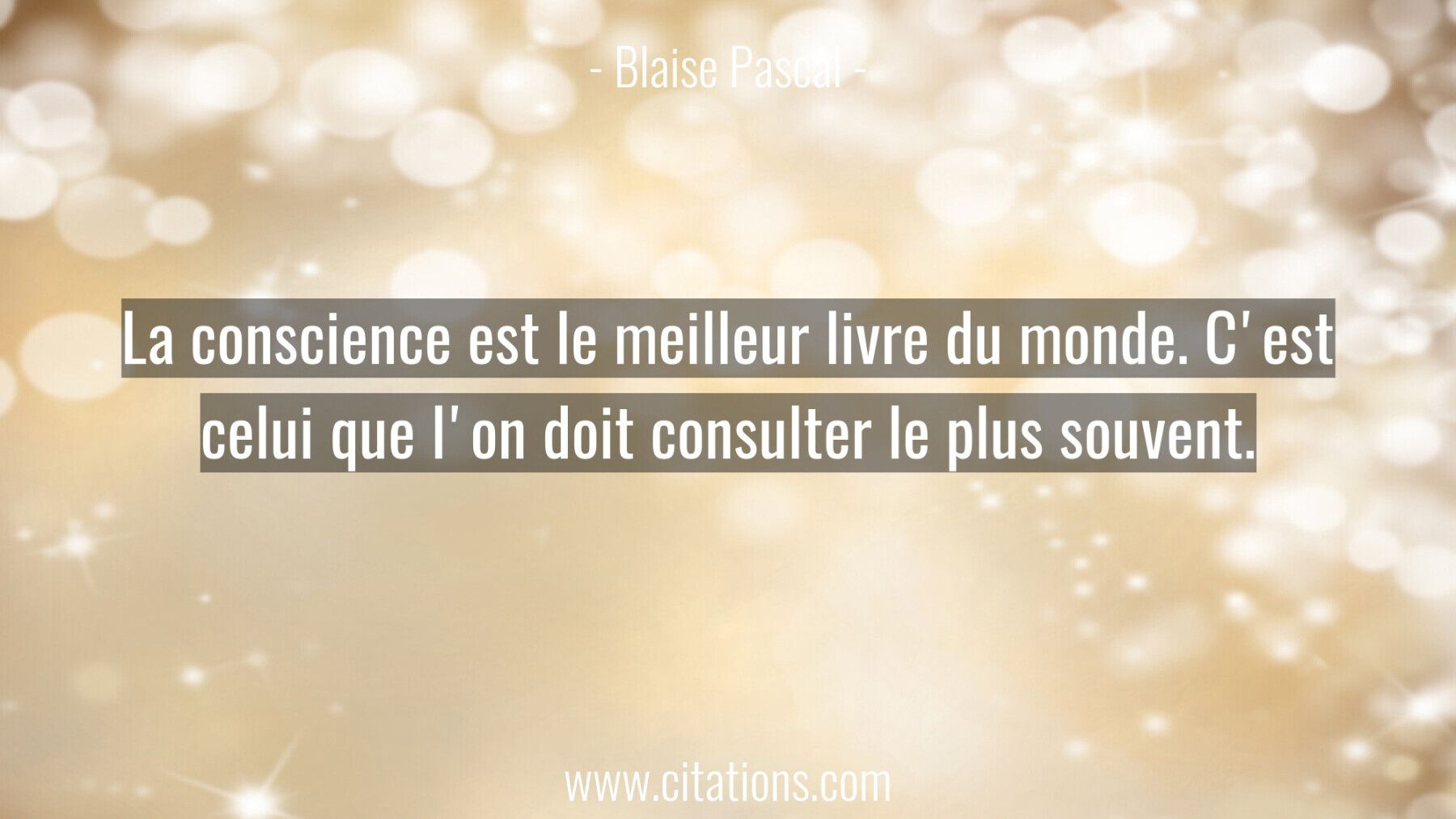 La conscience est le meilleur livre du monde. C'est celui
