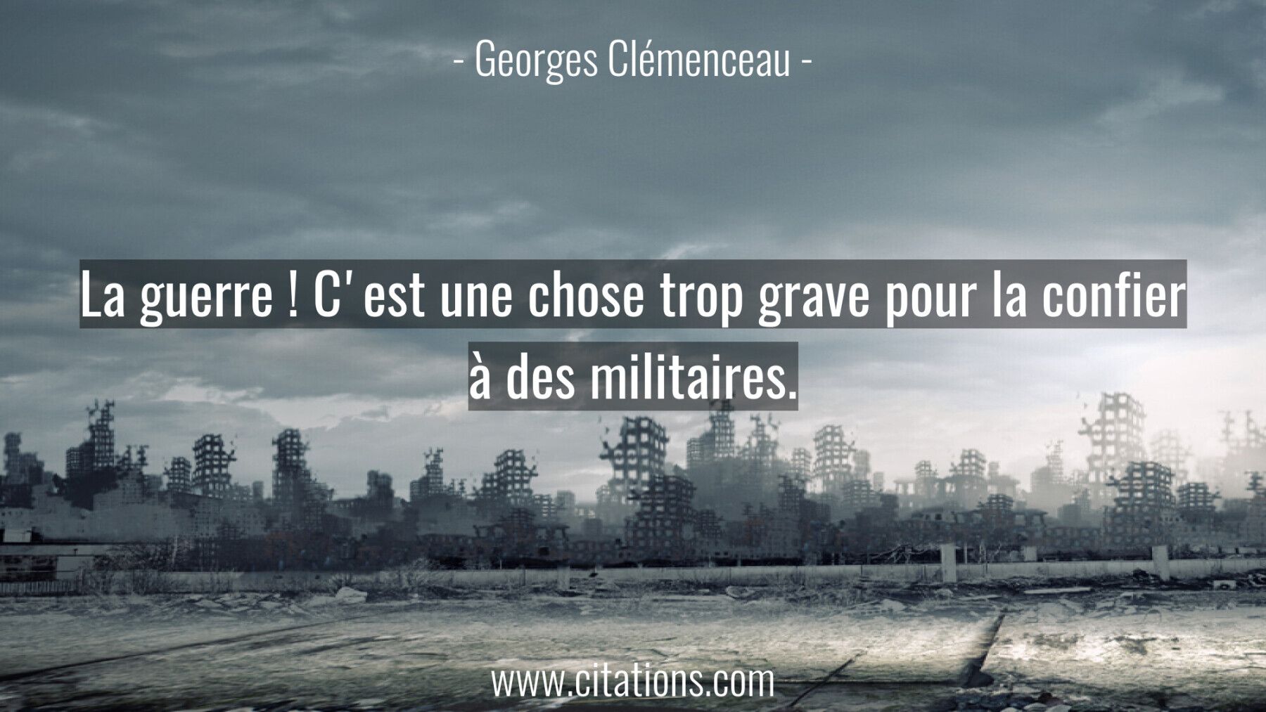 La guerre ! C'est une chose trop grave pour la