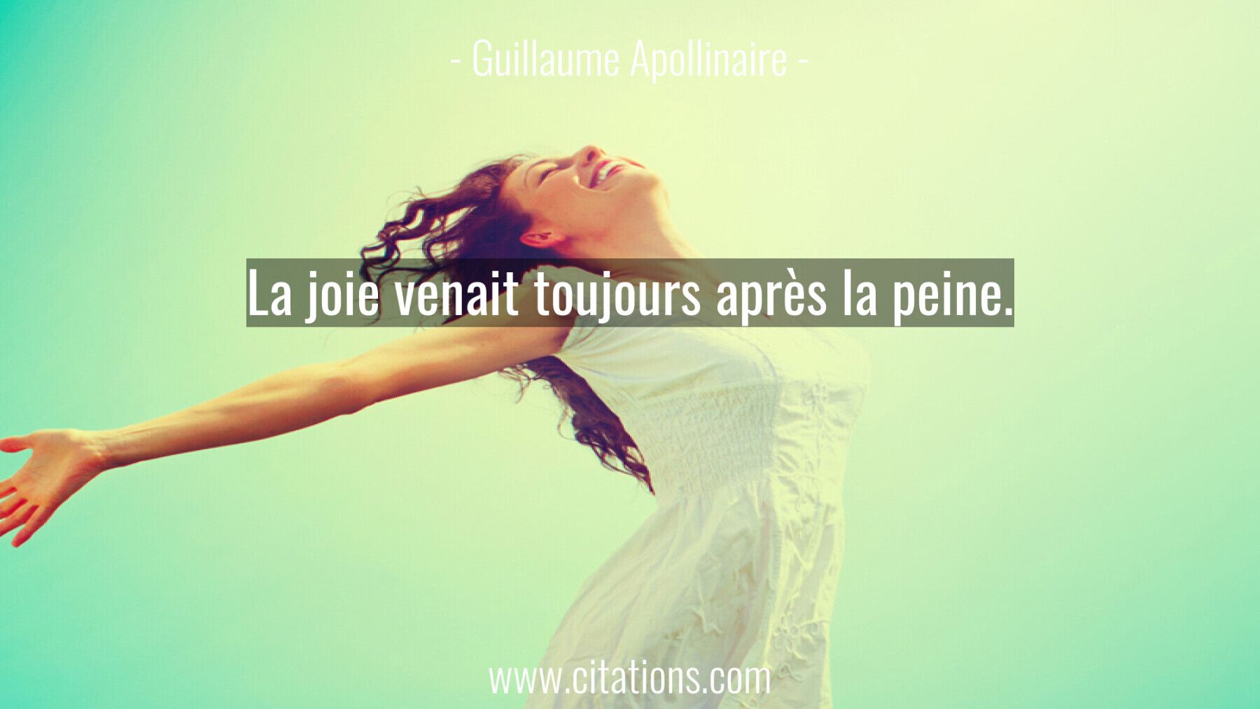 La joie venait toujours après la peine.