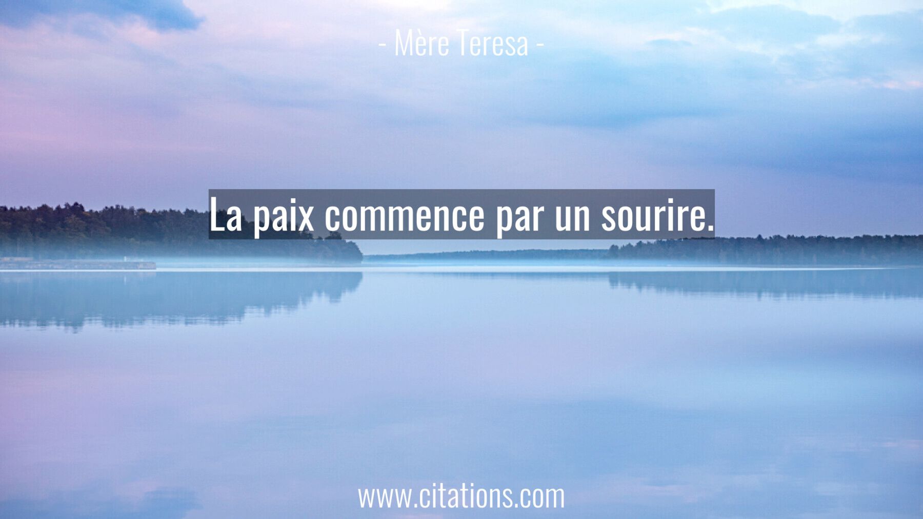 La paix commence par un sourire.