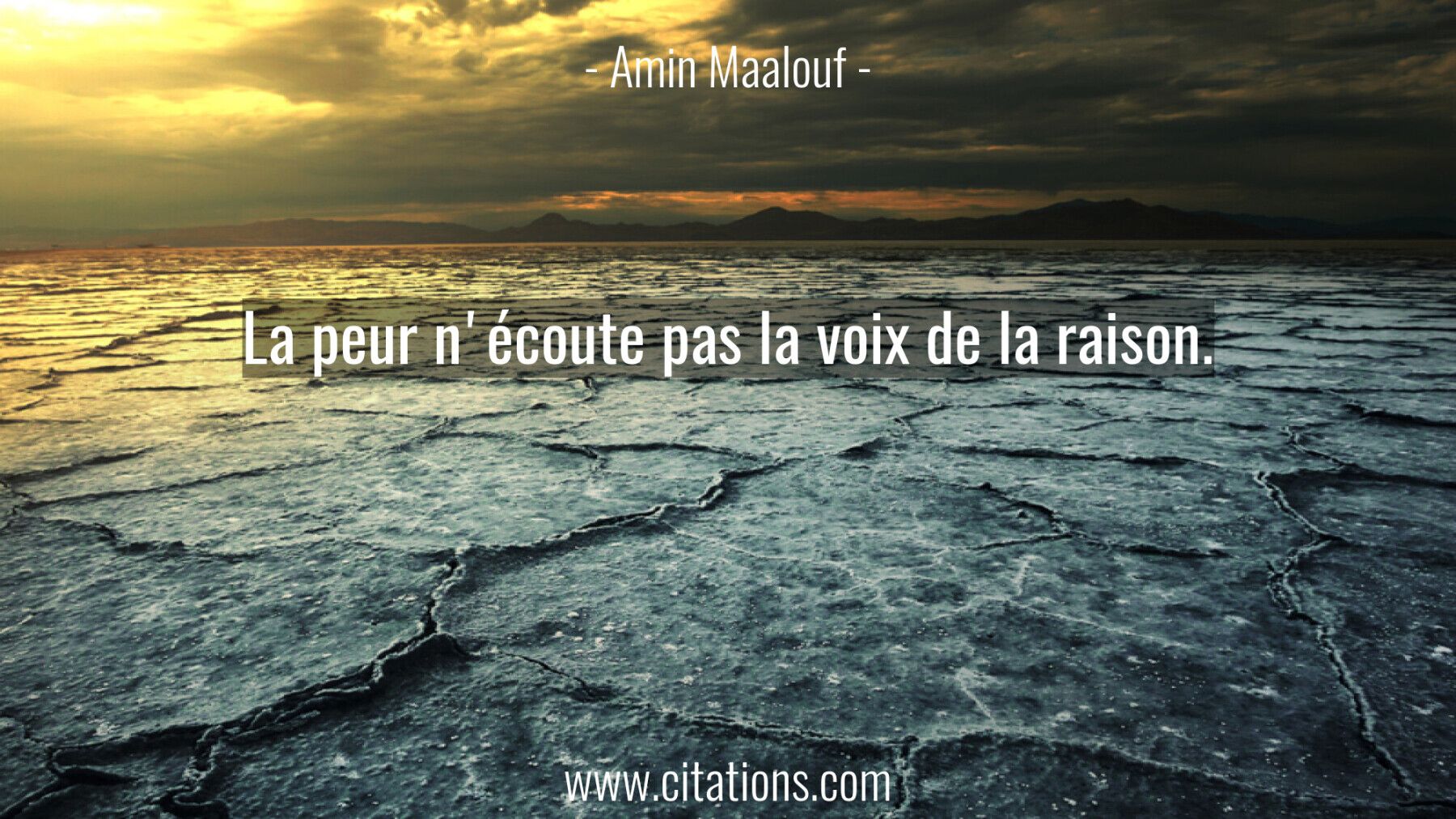 La peur n'écoute pas la voix de la raison.