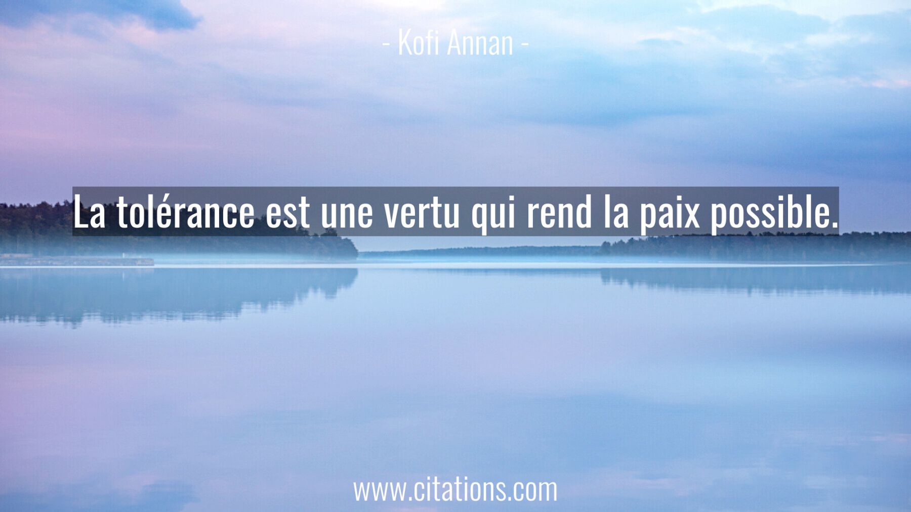 La tolérance est une vertu qui rend la paix possible.