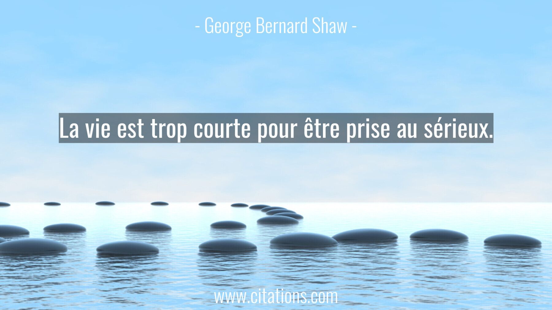 La vie est trop courte pour être prise au sérieux.