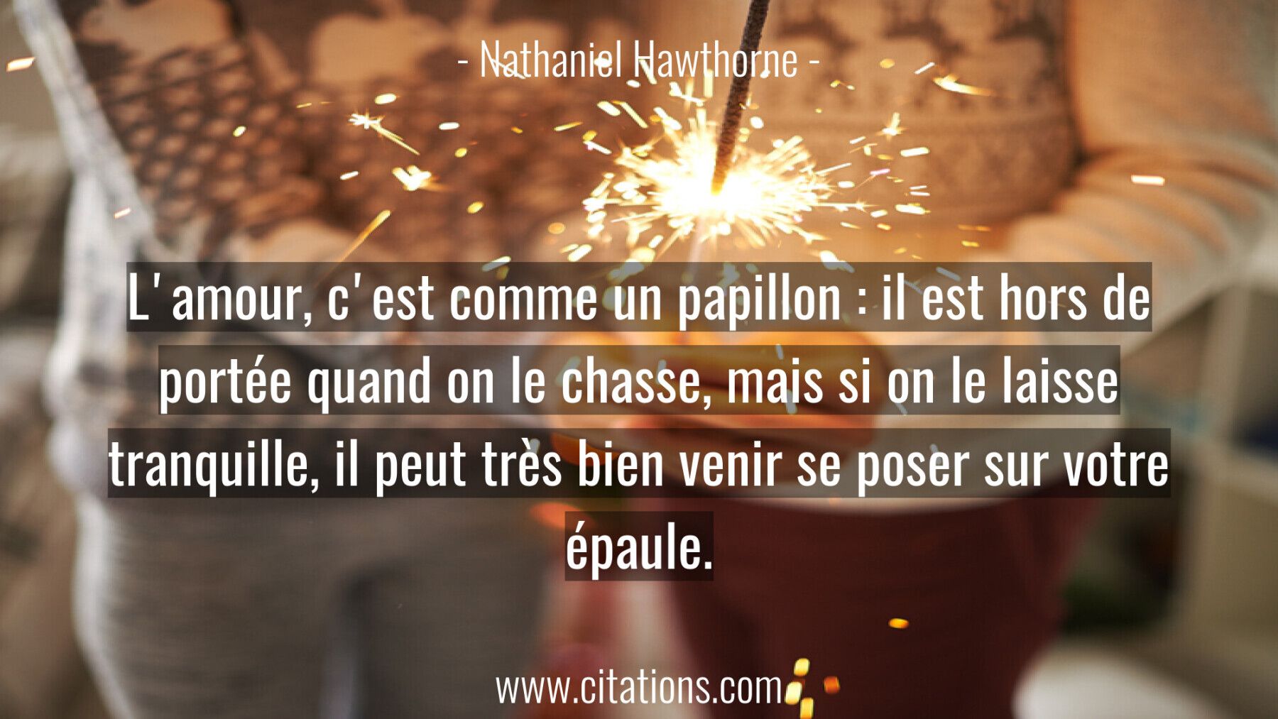 L'amour, c'est comme un papillon : il est hors de