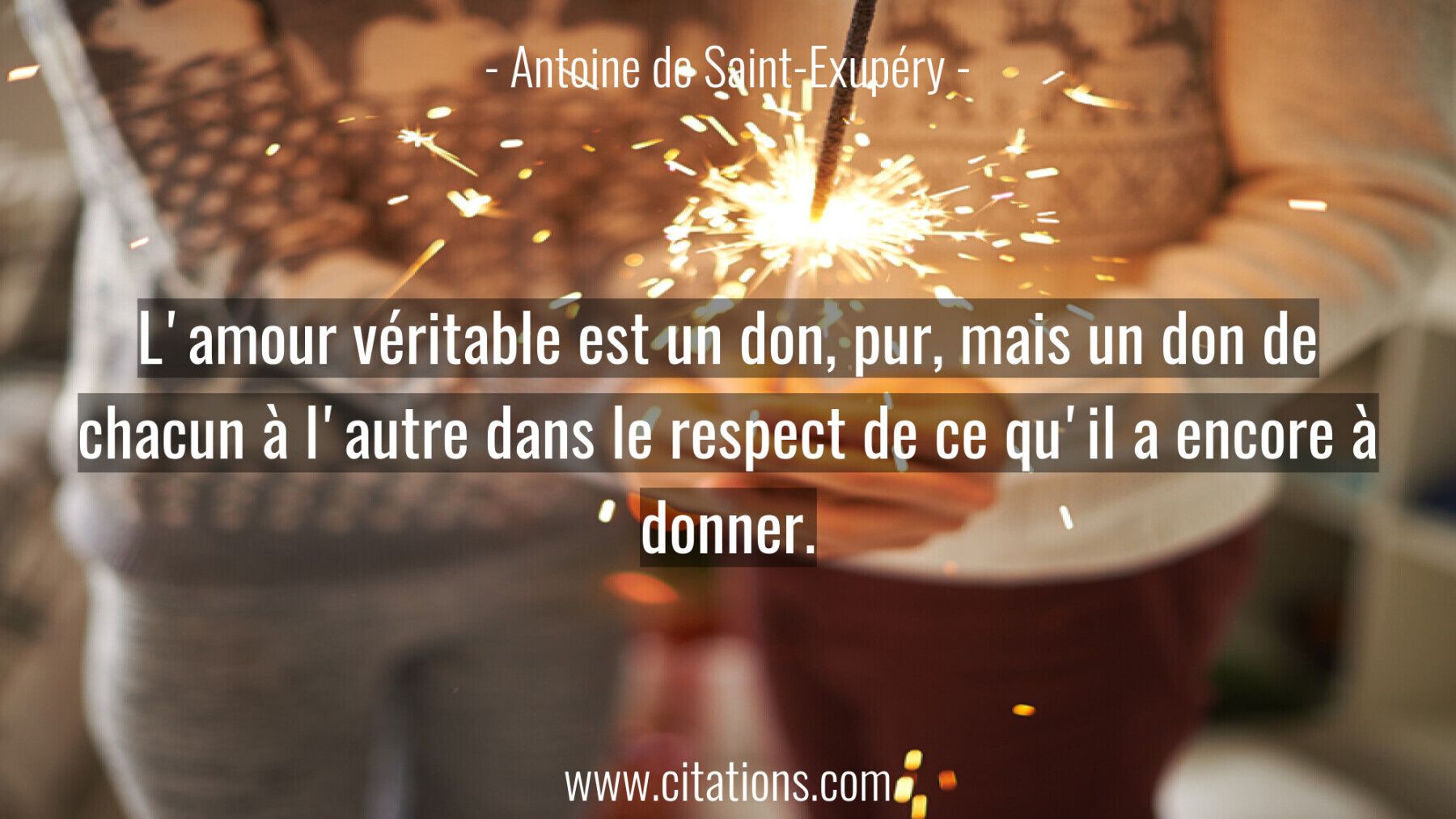 L'amour véritable est un don, pur, mais un don de