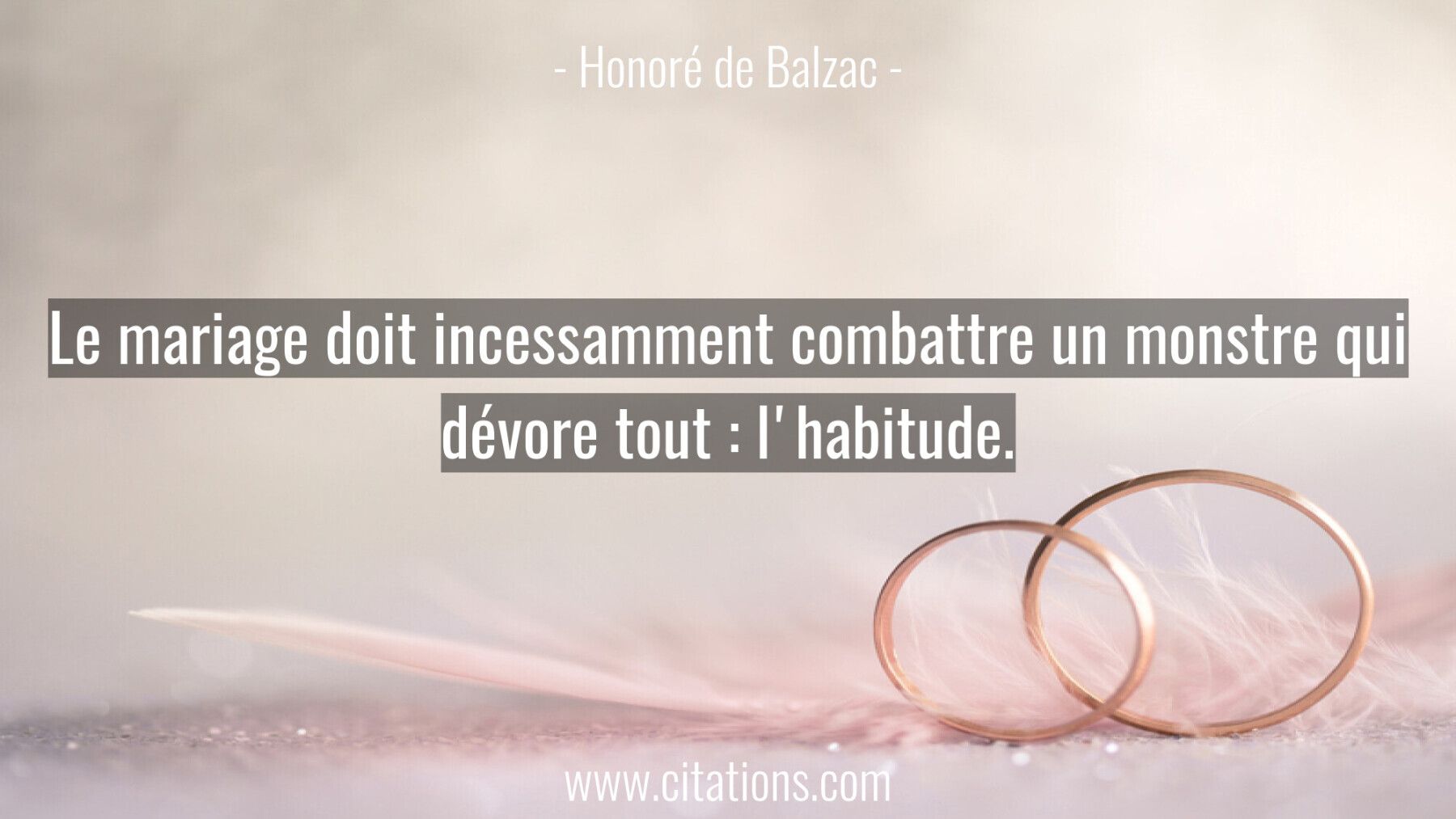 Le mariage doit incessamment combattre un monstre qui dévore tout