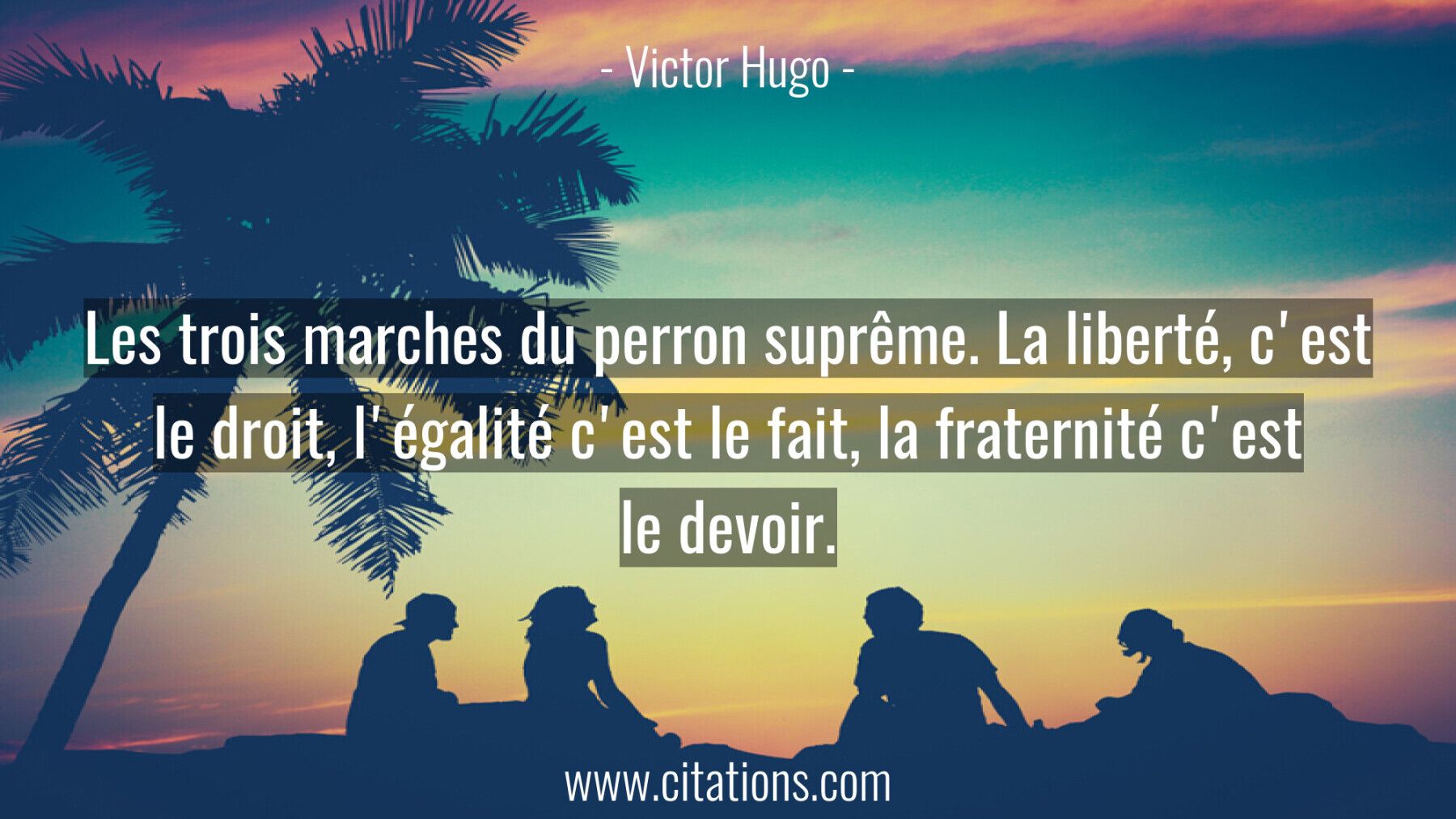 Les trois marches du perron suprême. La liberté, c'est le