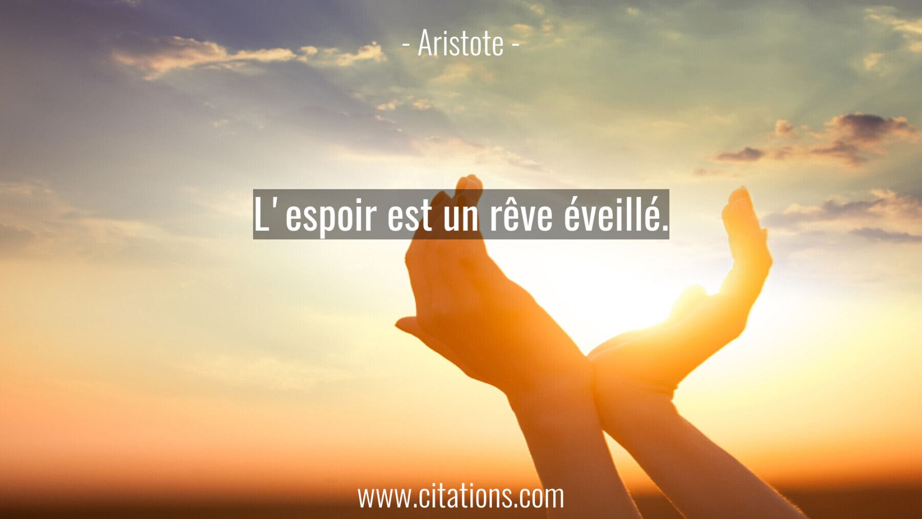 L'espoir est un rêve éveillé.