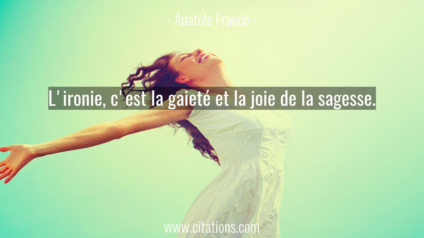 L'ironie, c'est la gaieté et la joie de la sagesse.