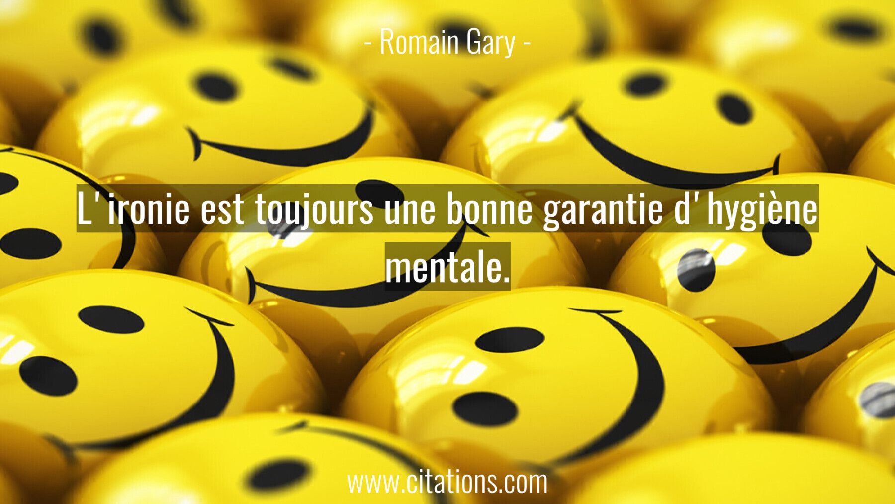 L'ironie est toujours une bonne garantie d'hygiène mentale.