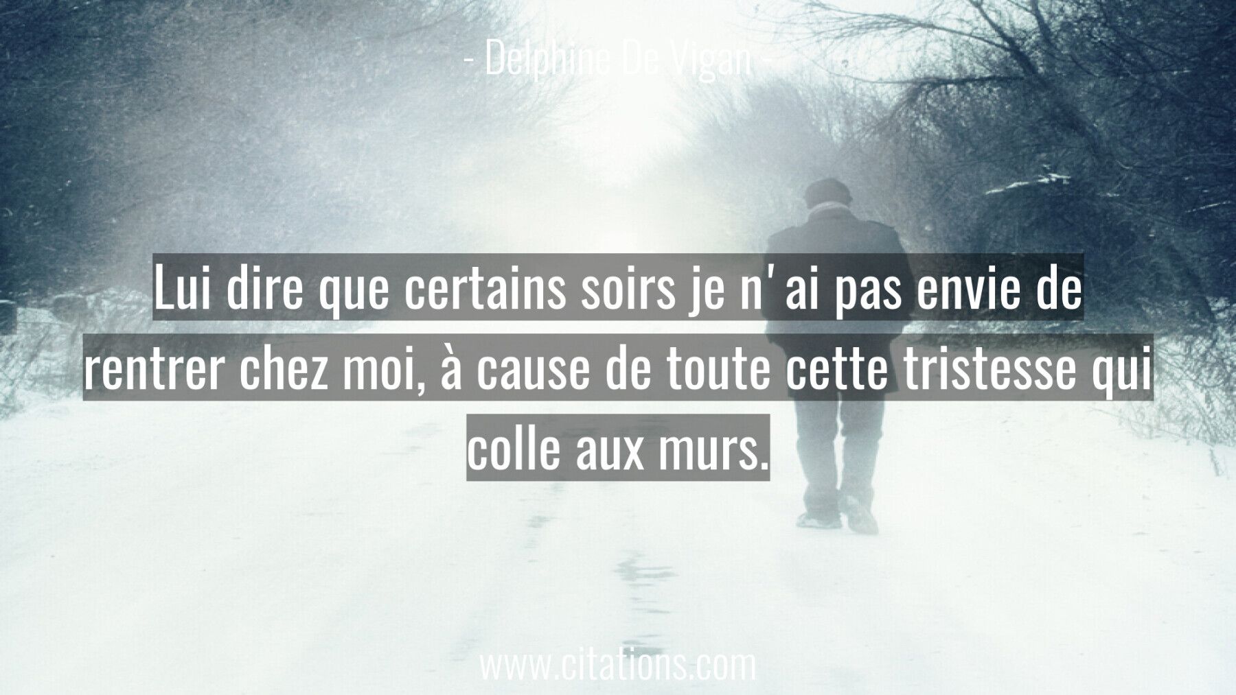 Lui dire que certains soirs je n'ai pas envie de rentrer chez moi, à cause de toute cette tristesse qui colle aux murs.