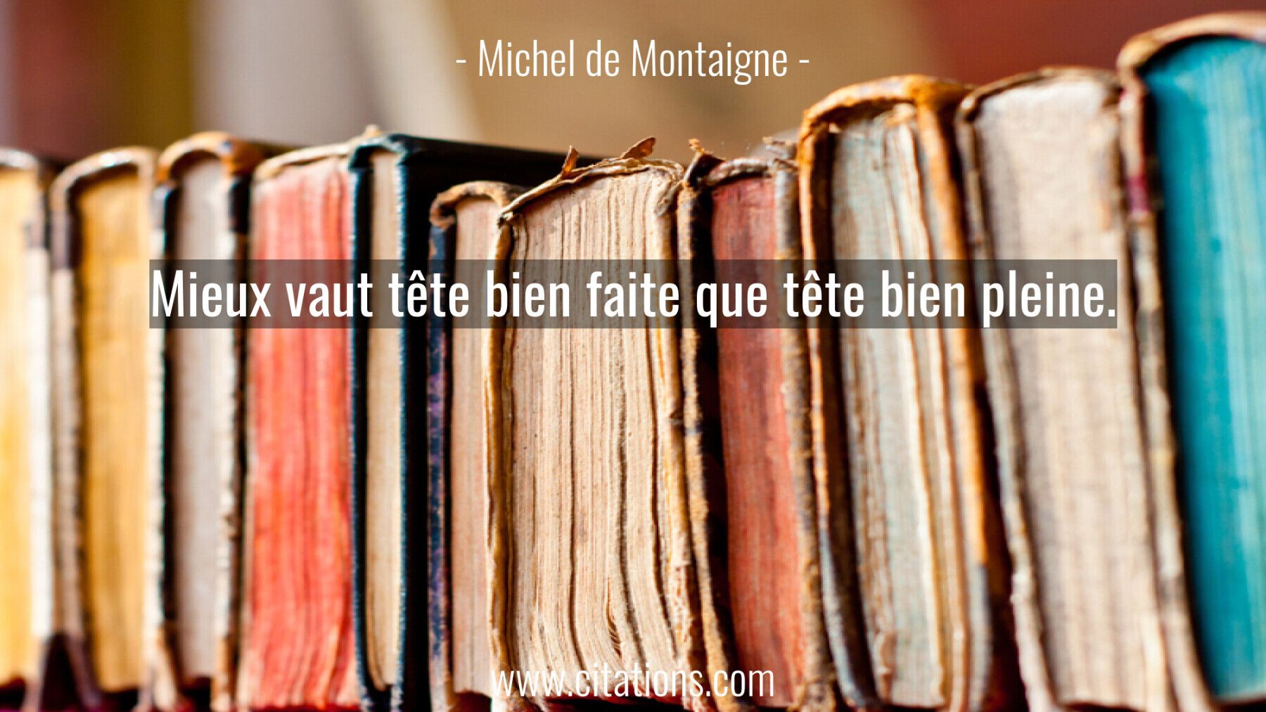Mieux vaut tête bien faite que tête bien pleine.