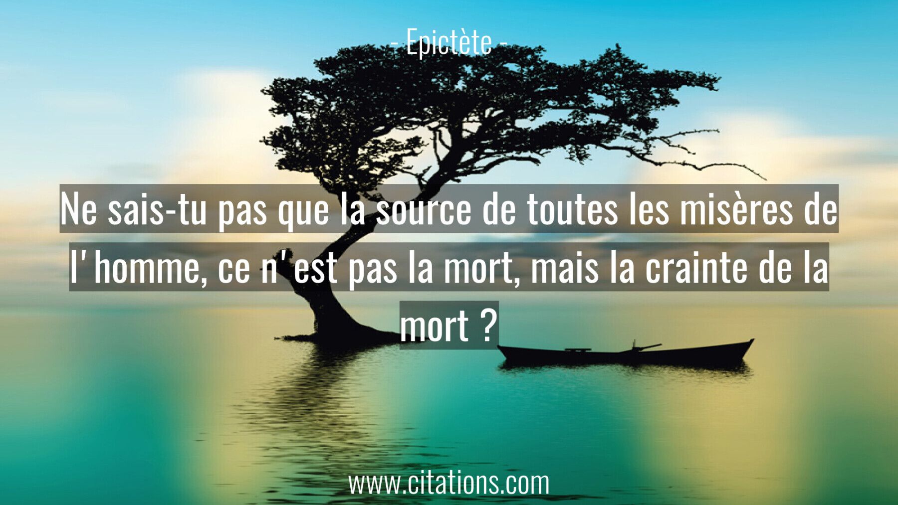 Ne sais-tu pas que la source de toutes les misères