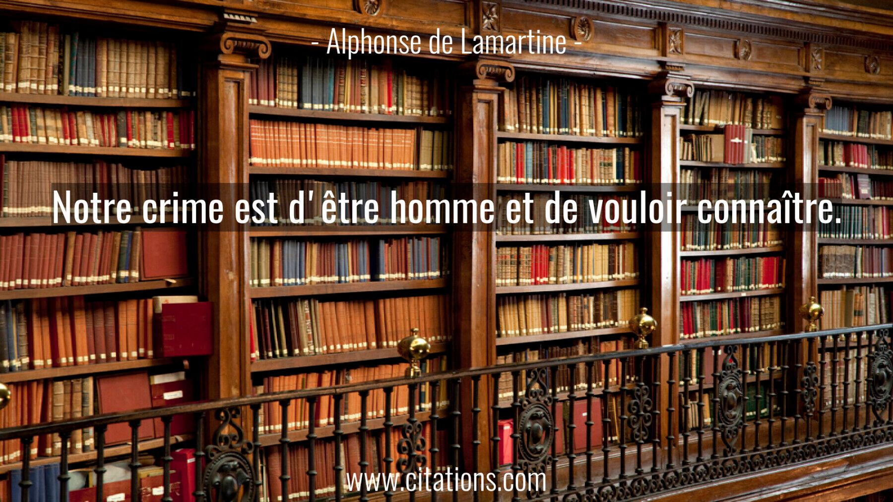 Notre crime est d'être homme et de vouloir connaître.