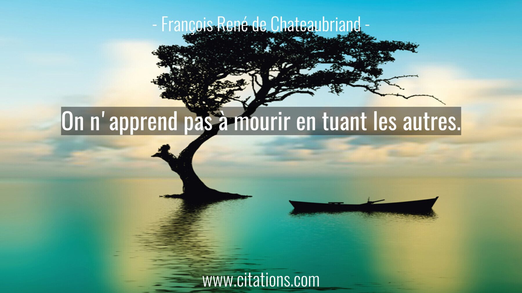 On n'apprend pas à mourir en tuant les autres.