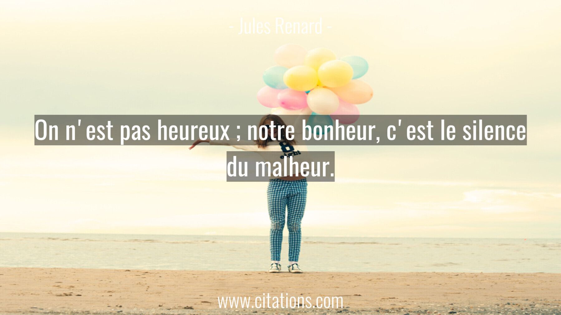 On n'est pas heureux ; notre bonheur, c'est le silence du malheur.
