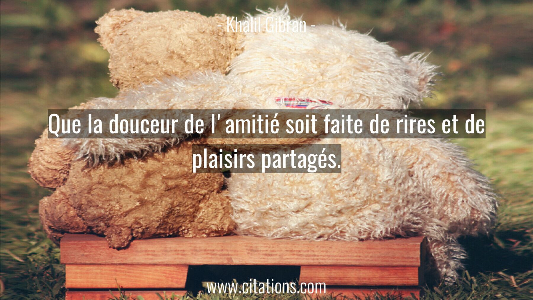 Que la douceur de l'amitié soit faite de rires et