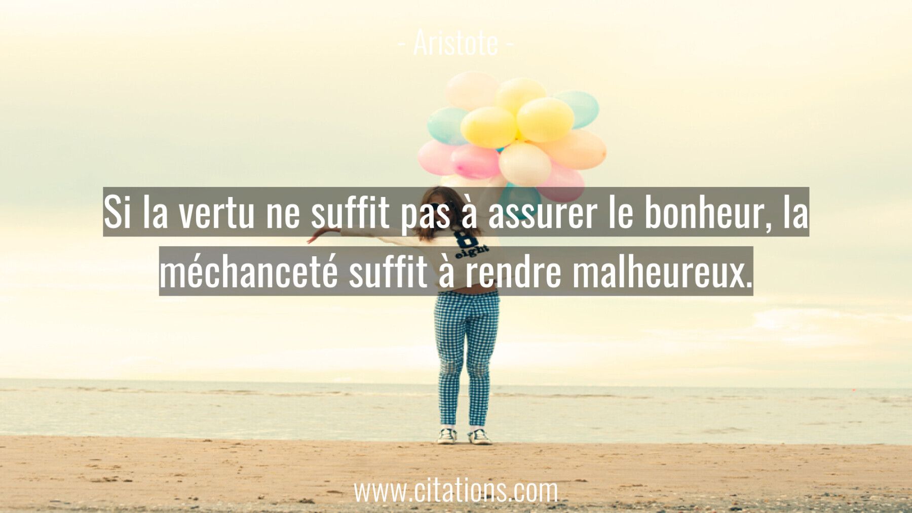 Si la vertu ne suffit pas à assurer le bonheur, la méchanceté suffit à rendre malheureux.
