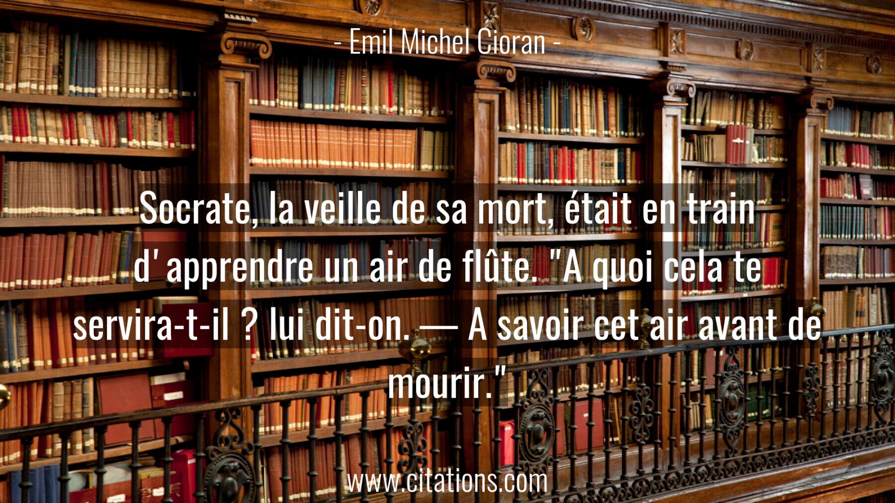 Socrate, la veille de sa mort, était en train d'apprendre