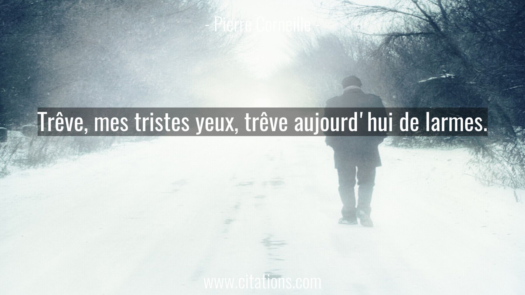 Trêve, mes tristes yeux, trêve aujourd'hui de larmes.