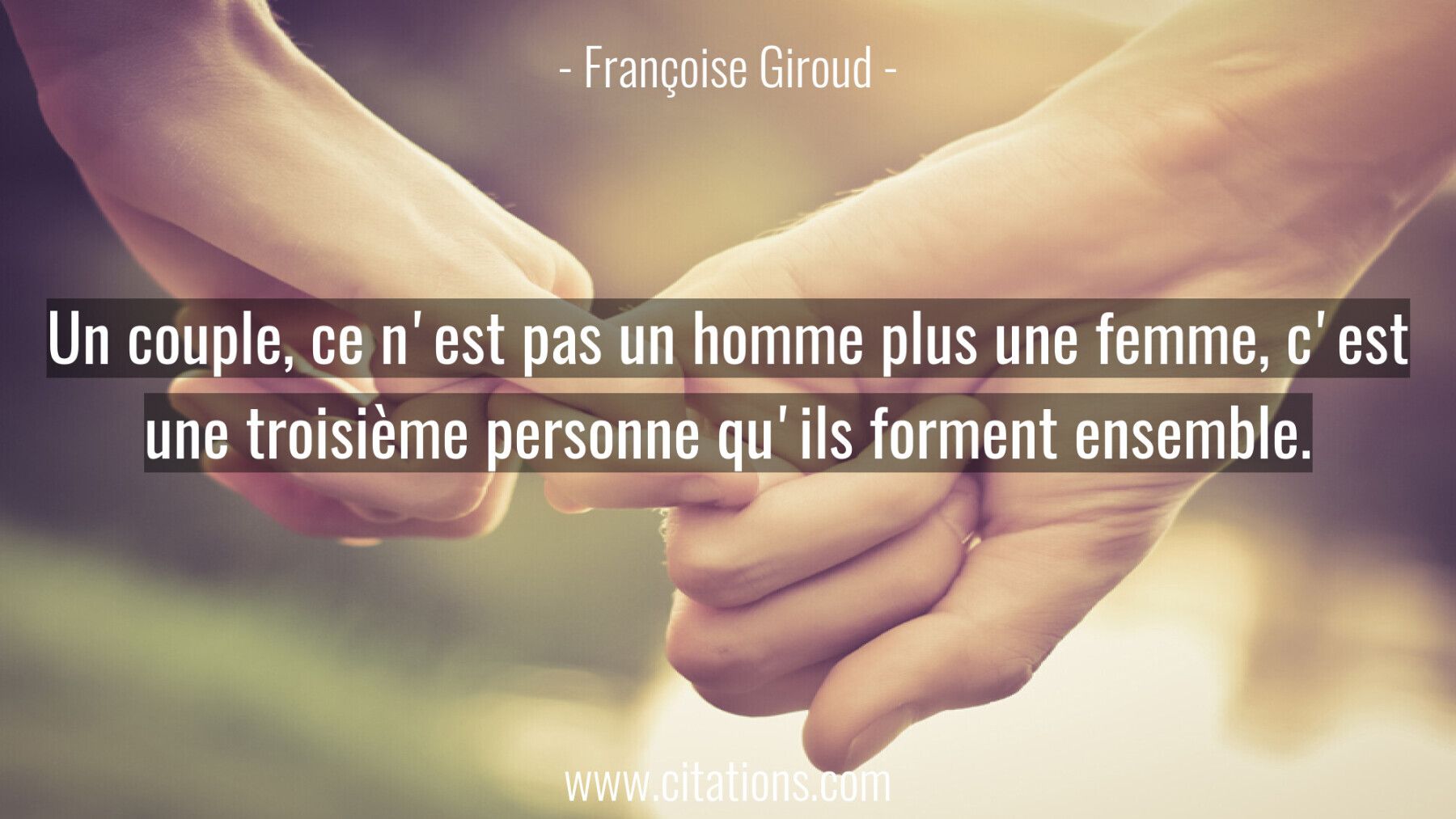 Un couple, ce n'est pas un homme plus une femme,