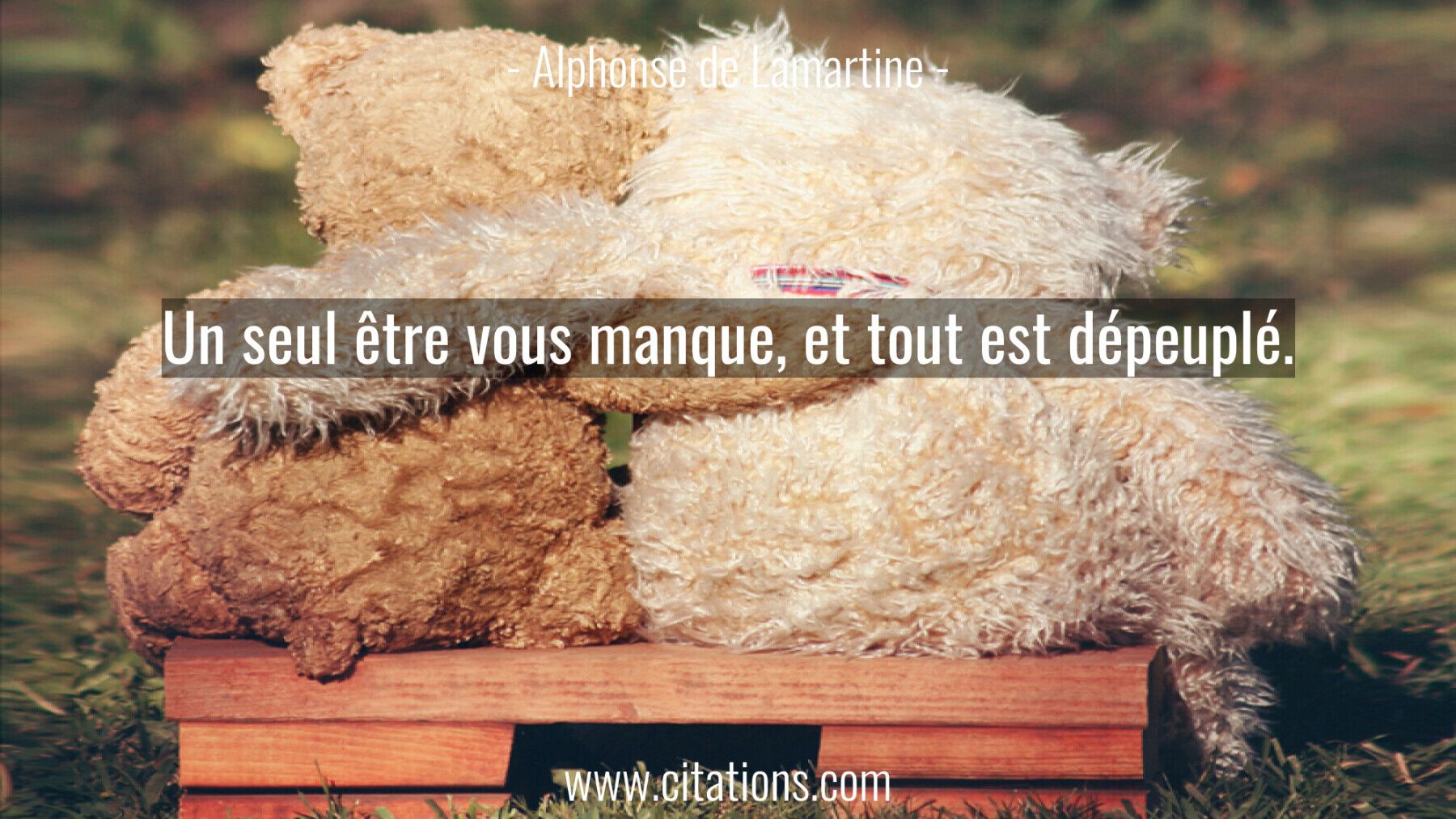 Un seul être vous manque, et tout est dépeuplé.