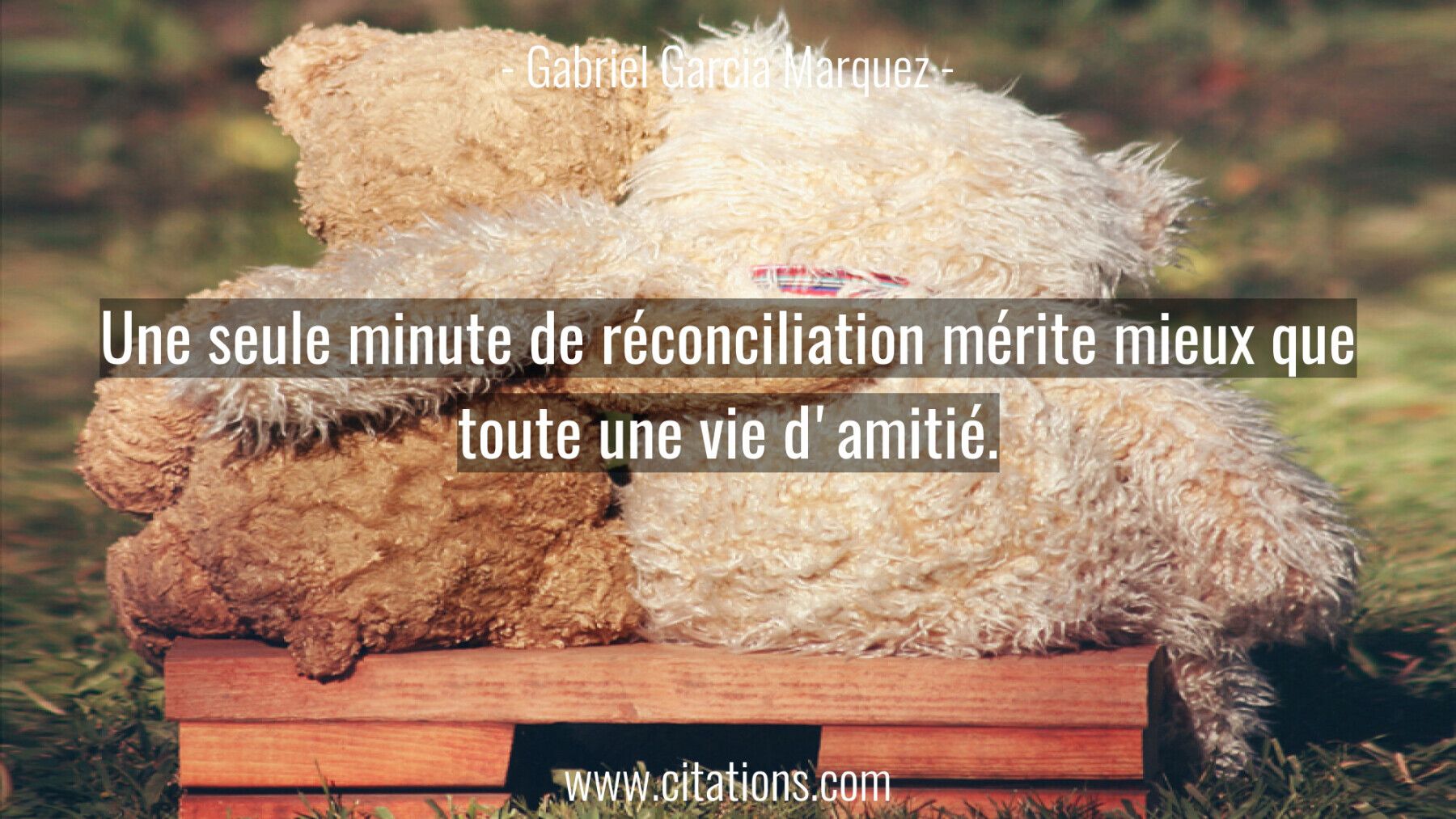 Une seule minute de réconciliation mérite mieux que toute une