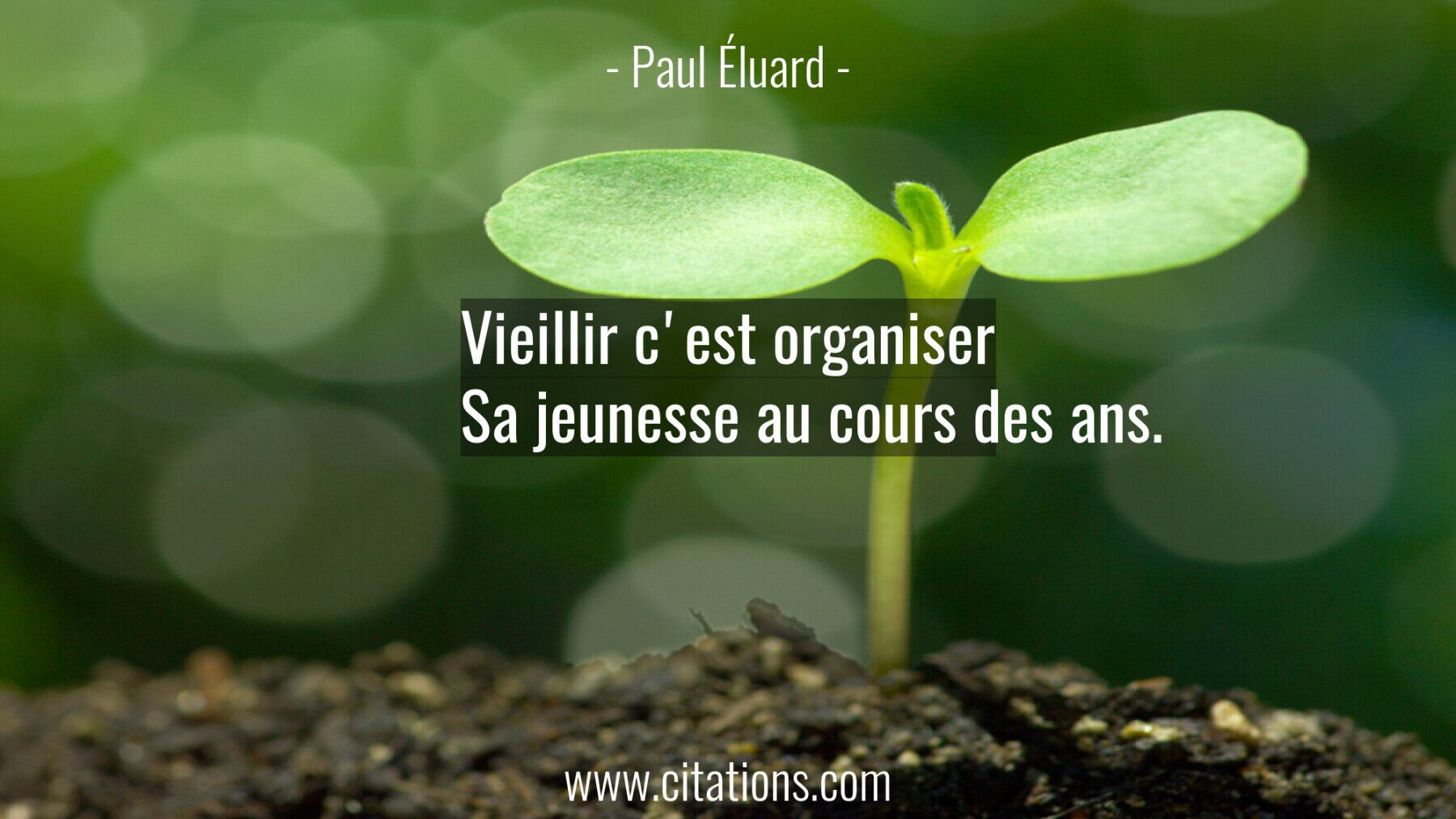 Vieillir c'est organiser Sa jeunesse au cours des ans.