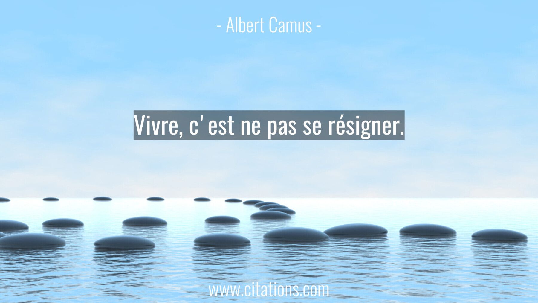 Vivre, c'est ne pas se résigner.