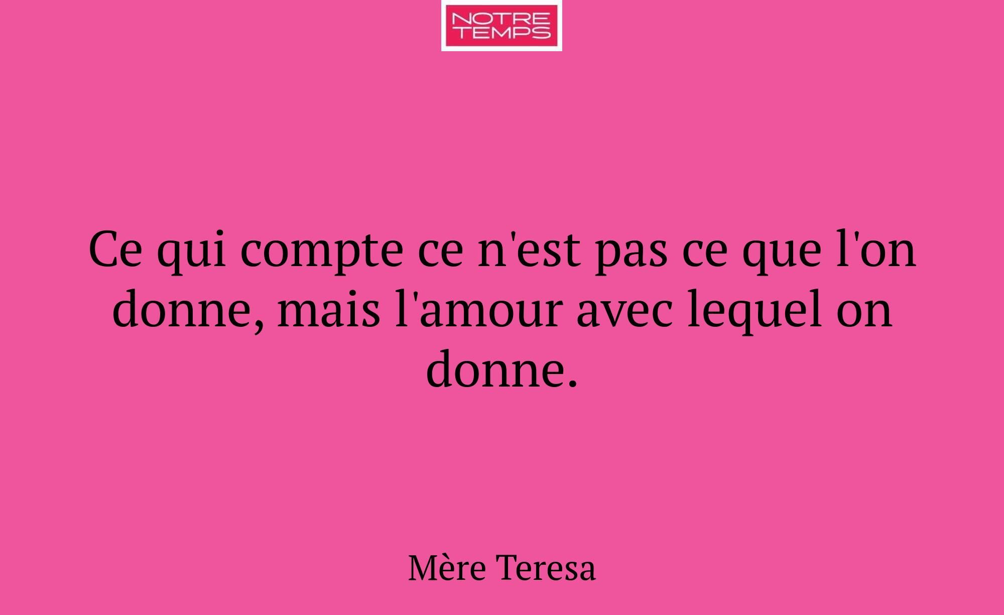 Ce qui compte ce n'est pas ce que l'on donne, mais...