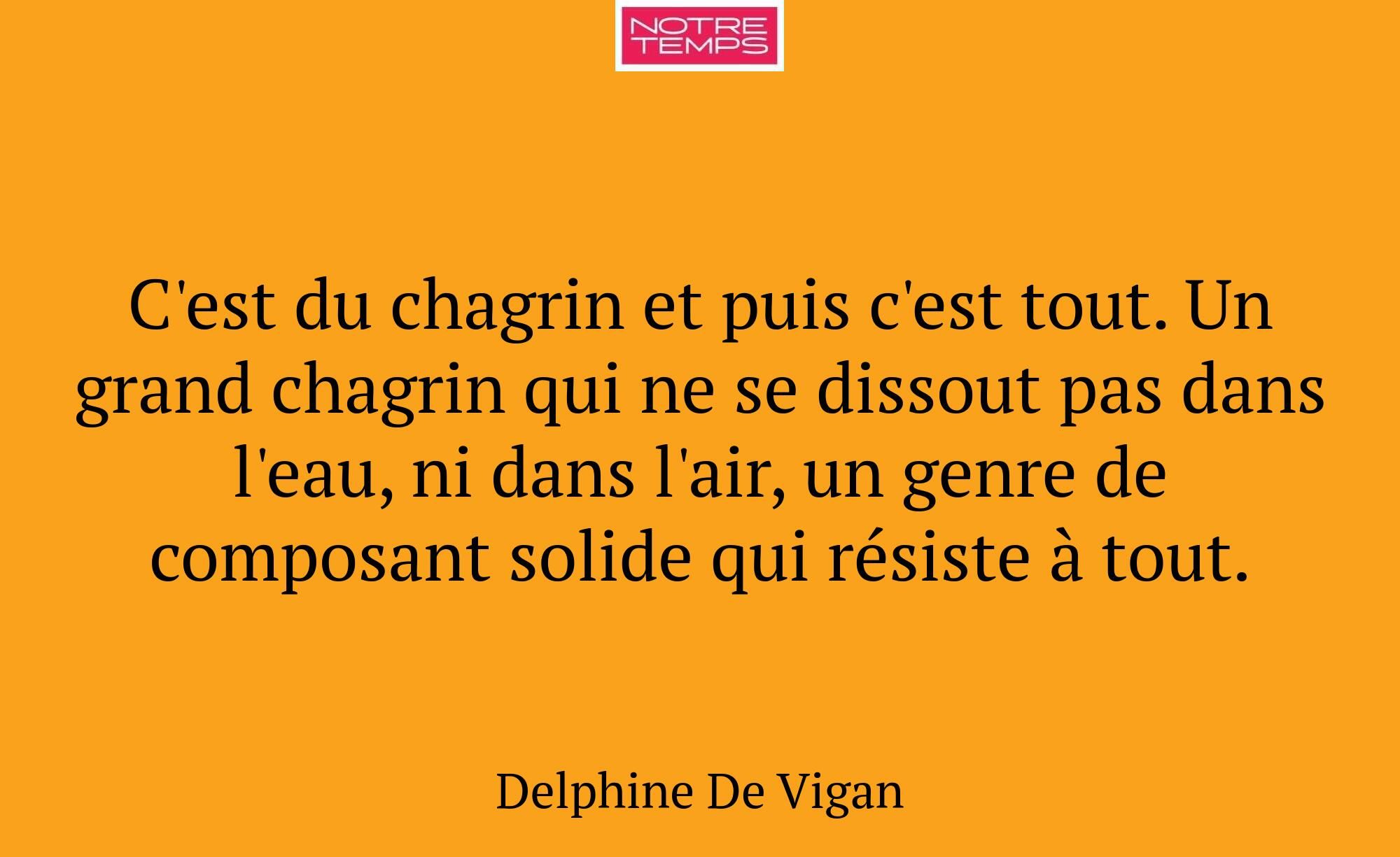 C'est du chagrin et puis c'est tout. Un grand chag...