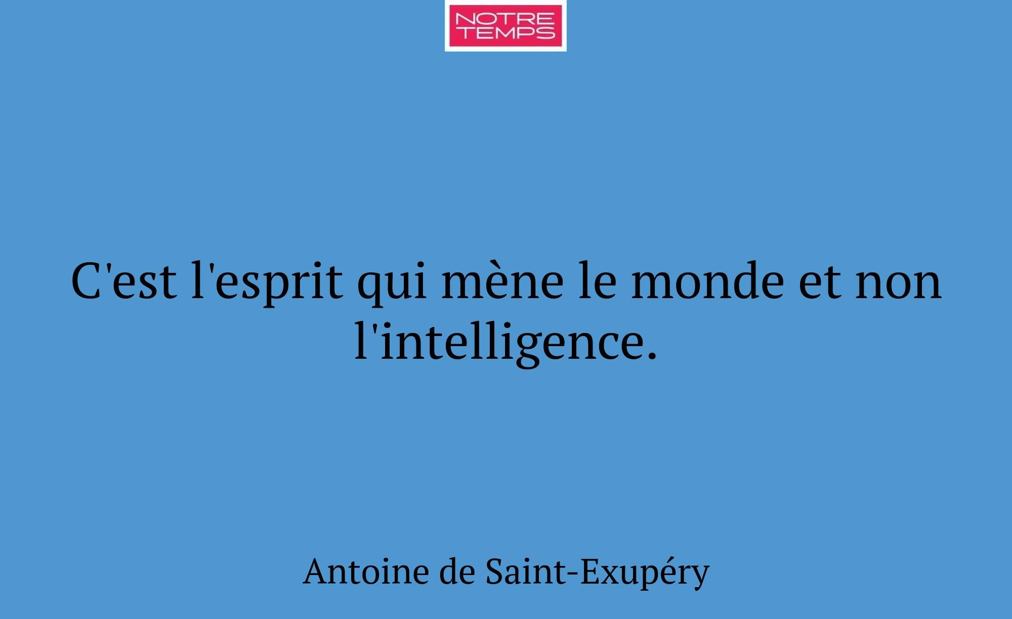 C'est l'esprit qui mène le monde et non l'intellig...