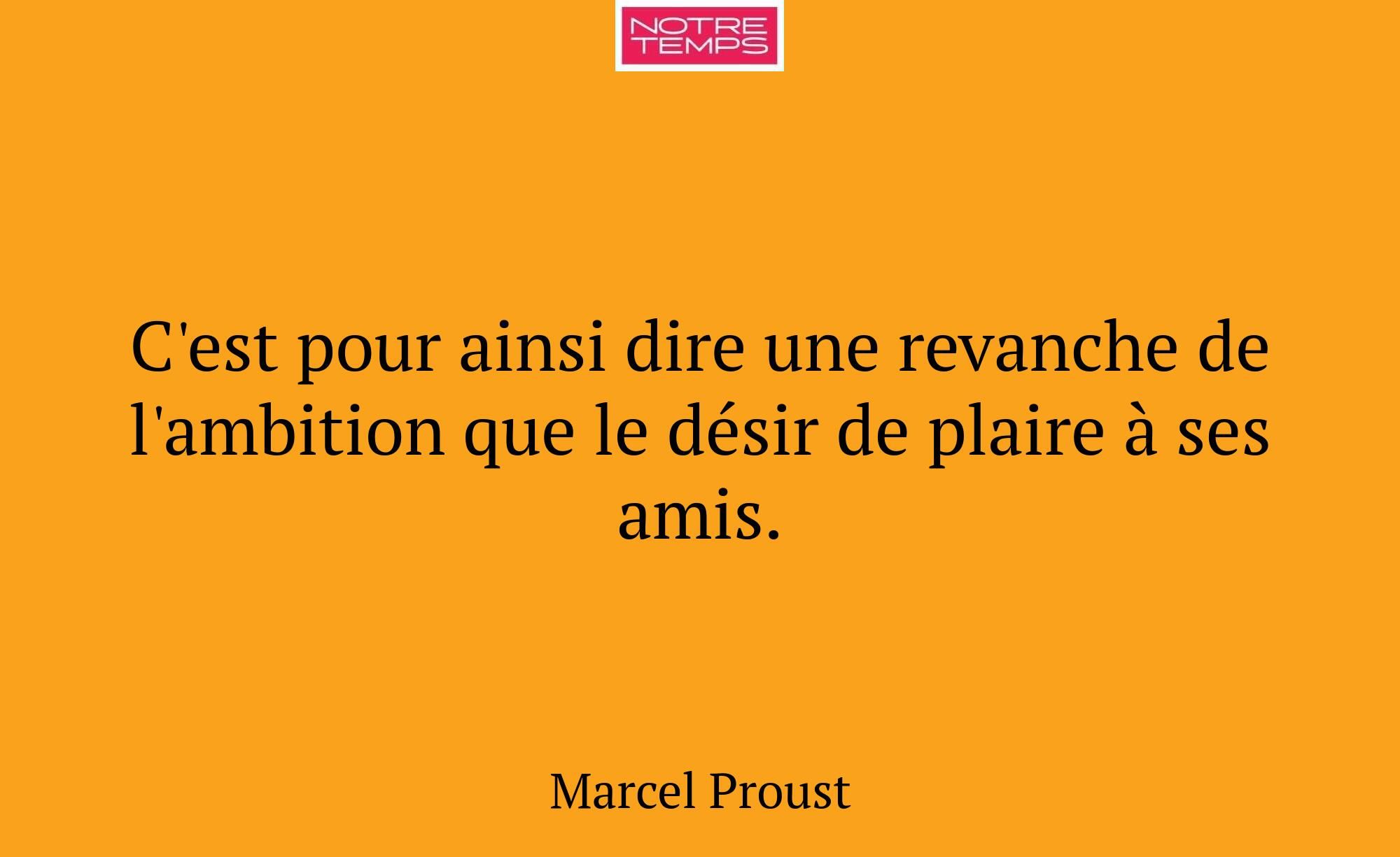 C'est pour ainsi dire une revanche de l'ambition q...
