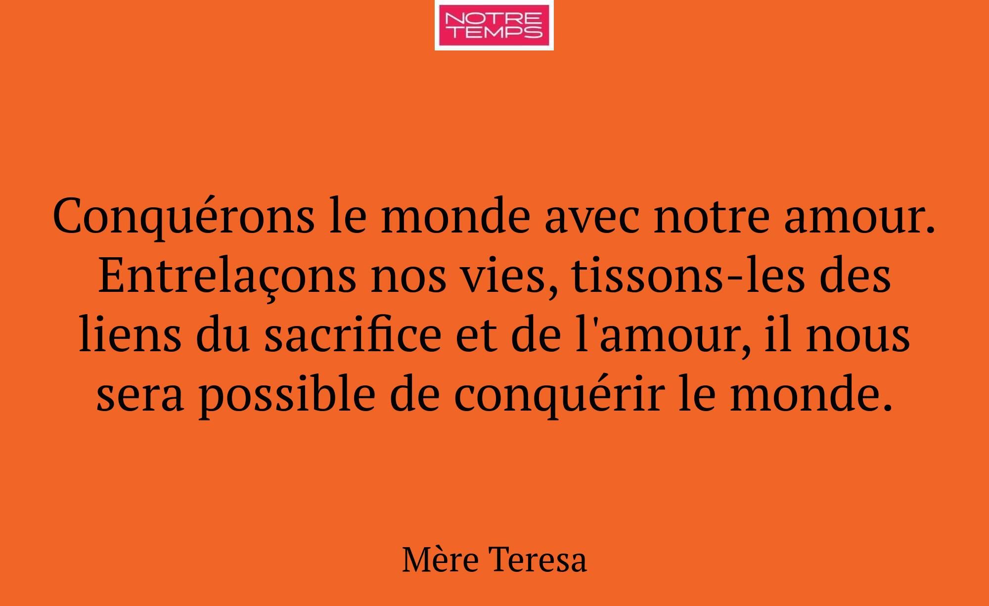 Conquérons le monde avec notre amour. Entrelaçons...